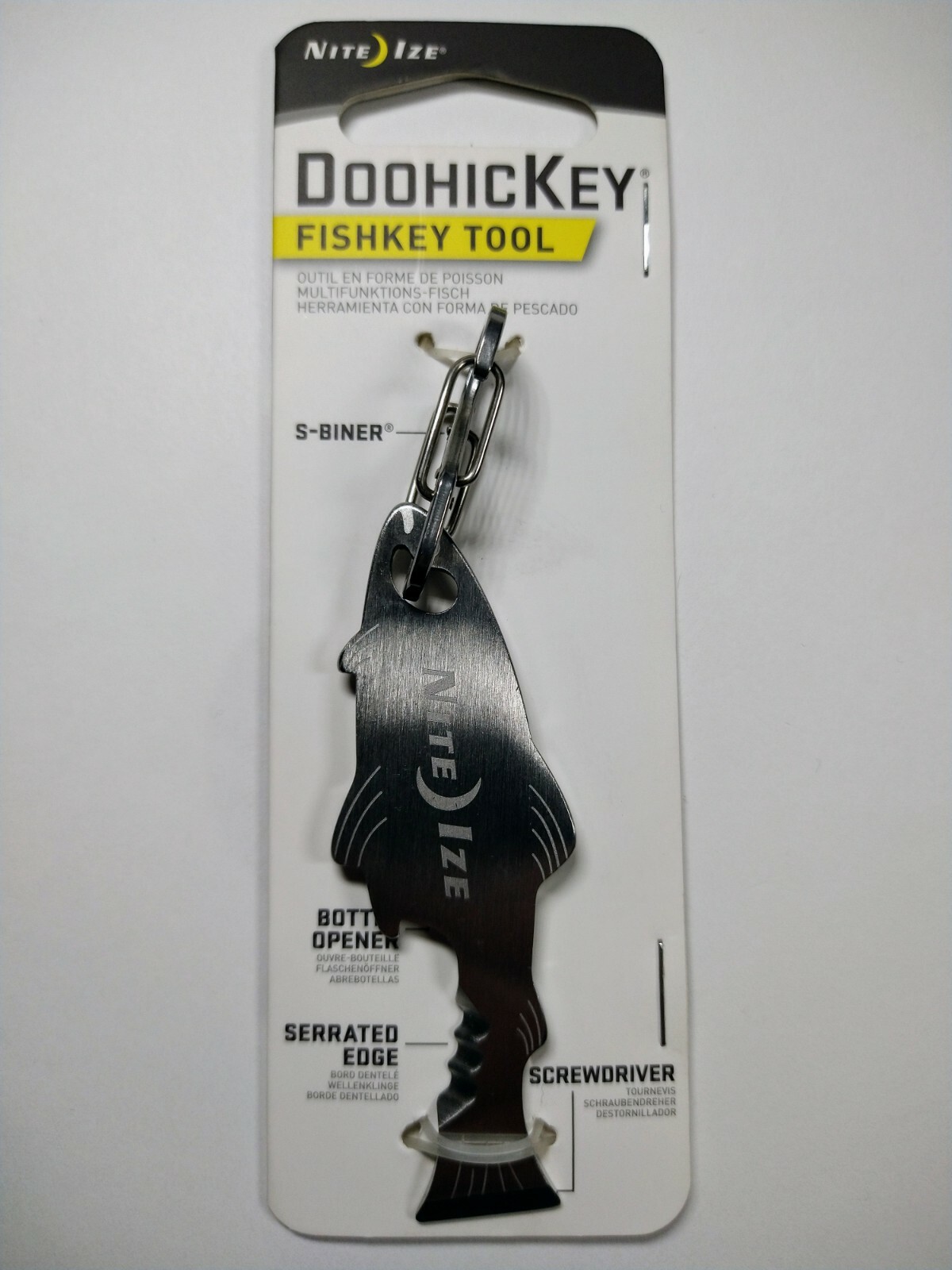 Nite Ize DooHicKey FishKey Multi-Tool Stainless Steel Key Chain KMTFKS-11-R6