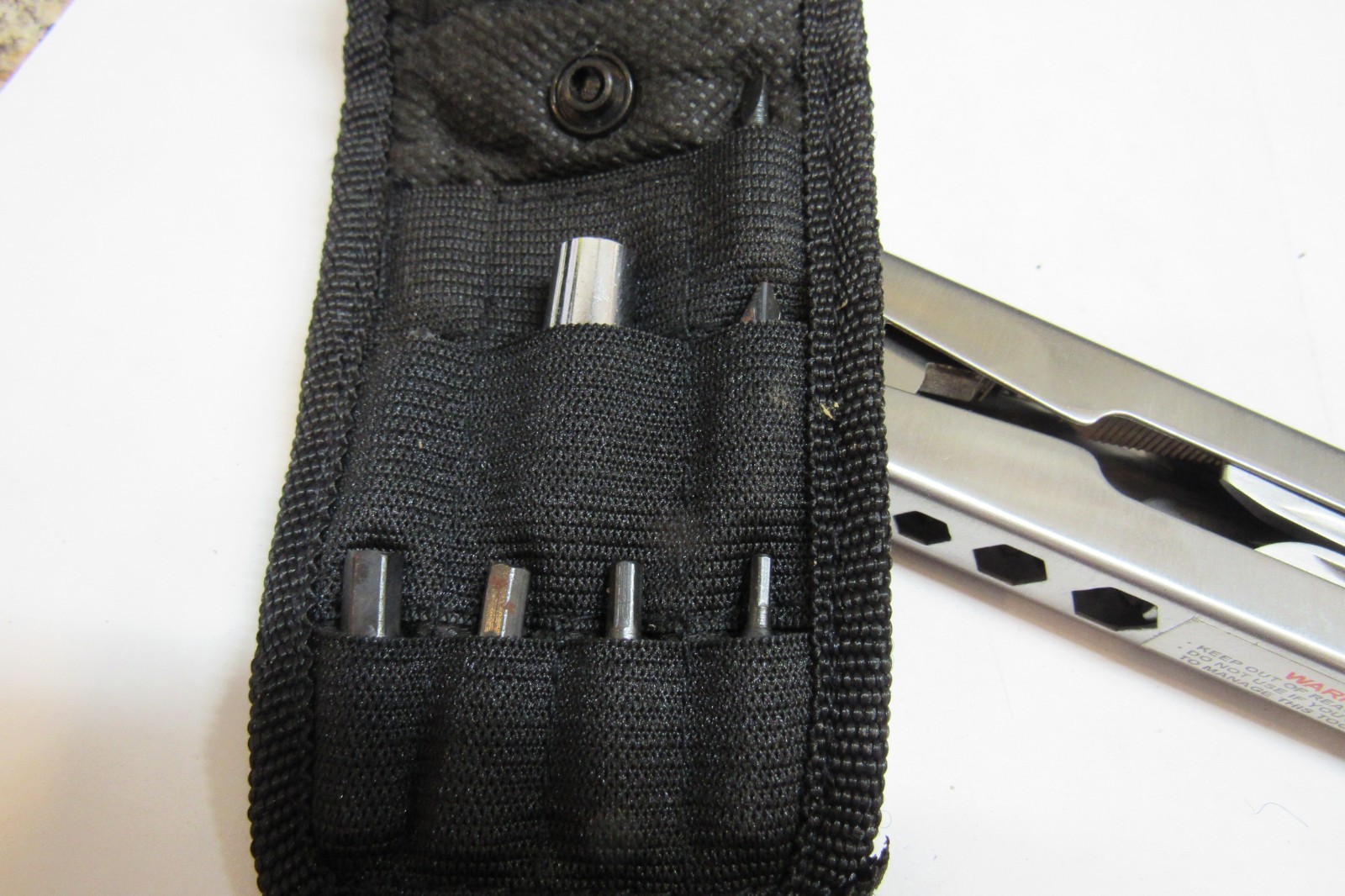 Multi Tool Pliers with 8 Attached Accessories and Case Bits