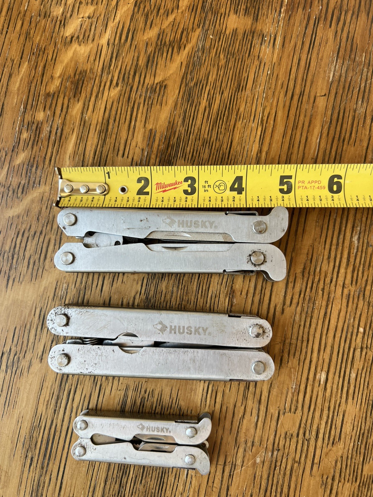 Set of 3 Husky Stainless Steel Multitool (Multi Tool) Knife Folding Pliers.