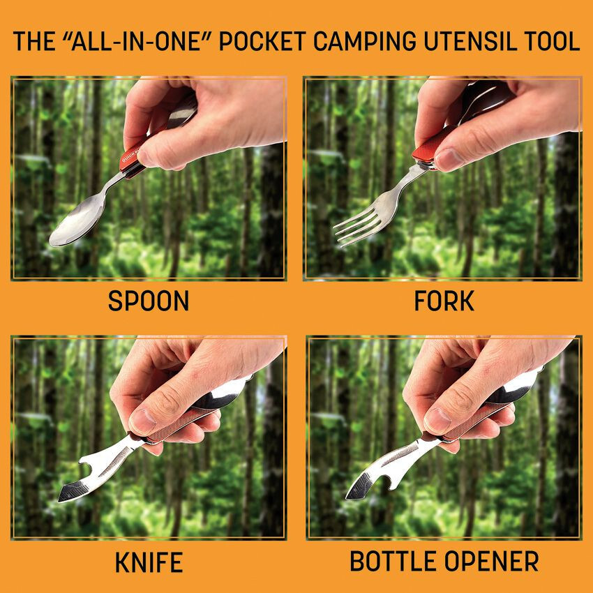 QuickSurvive 4-in-1 Camping Utility Stainless Steel Utensil Tool