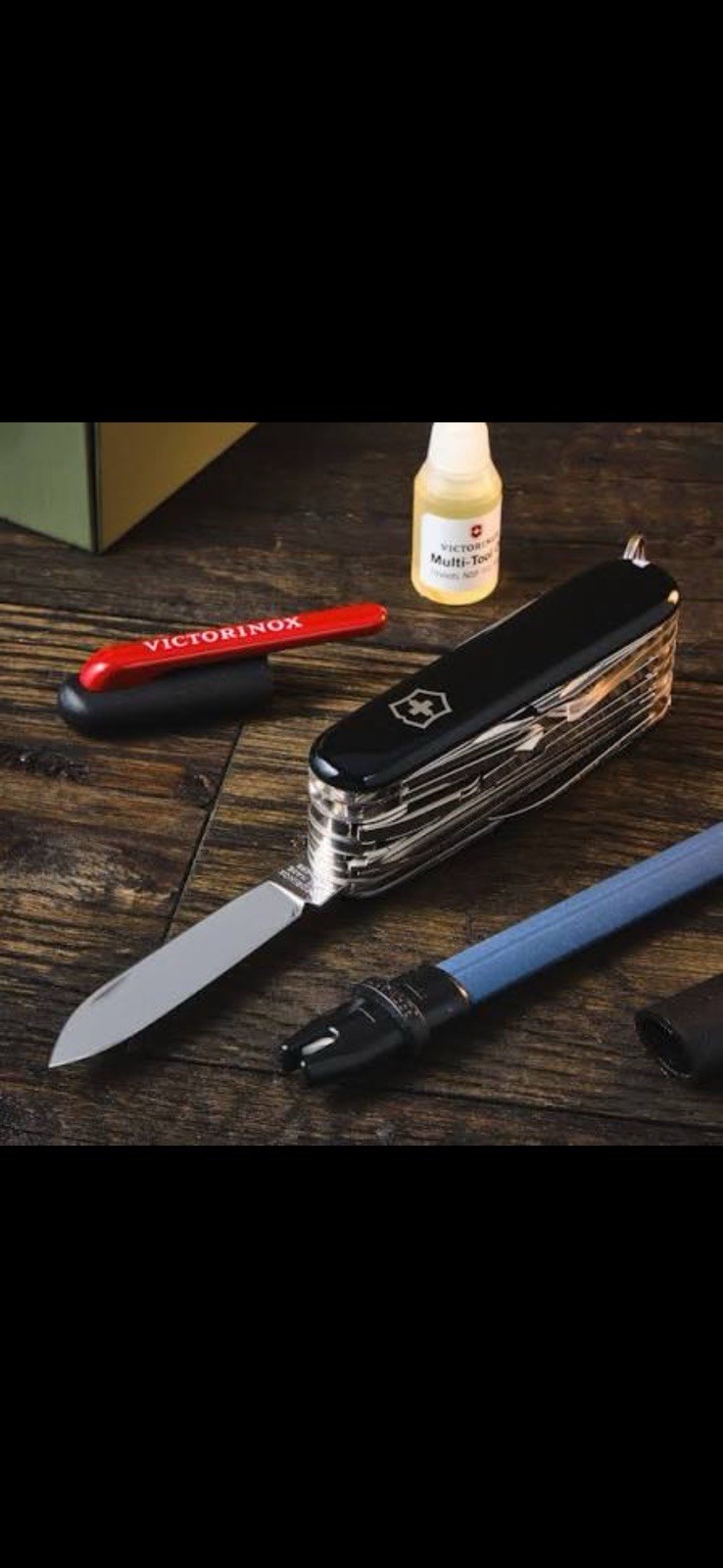 Victorinox SwissChamp Swiss Army Knife Multi-Tool Black Plain Edge Key Ring