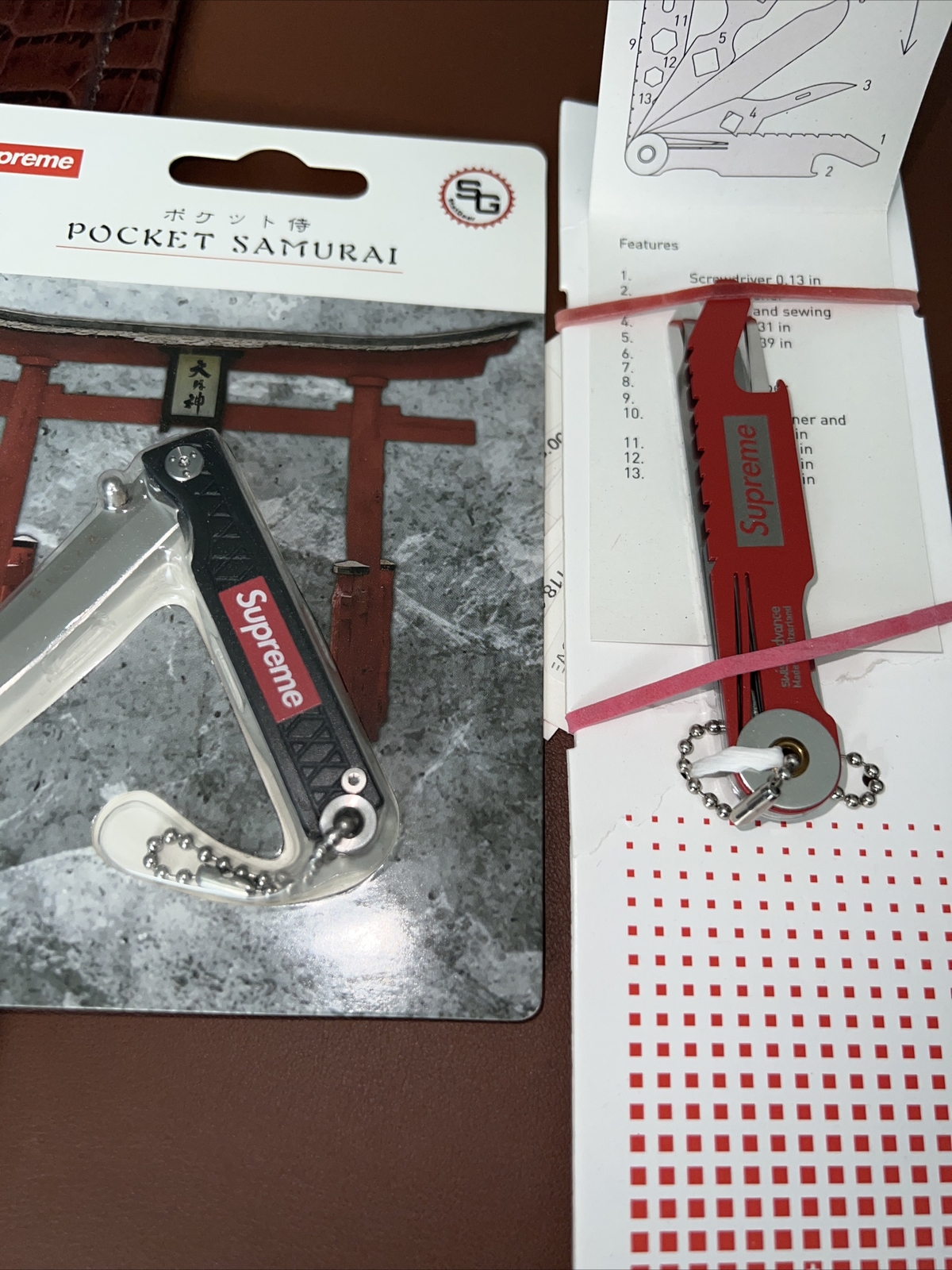 NEW Supreme StatGear Pocket Samurai Knife Black Crono N5 Red True Modern Alox