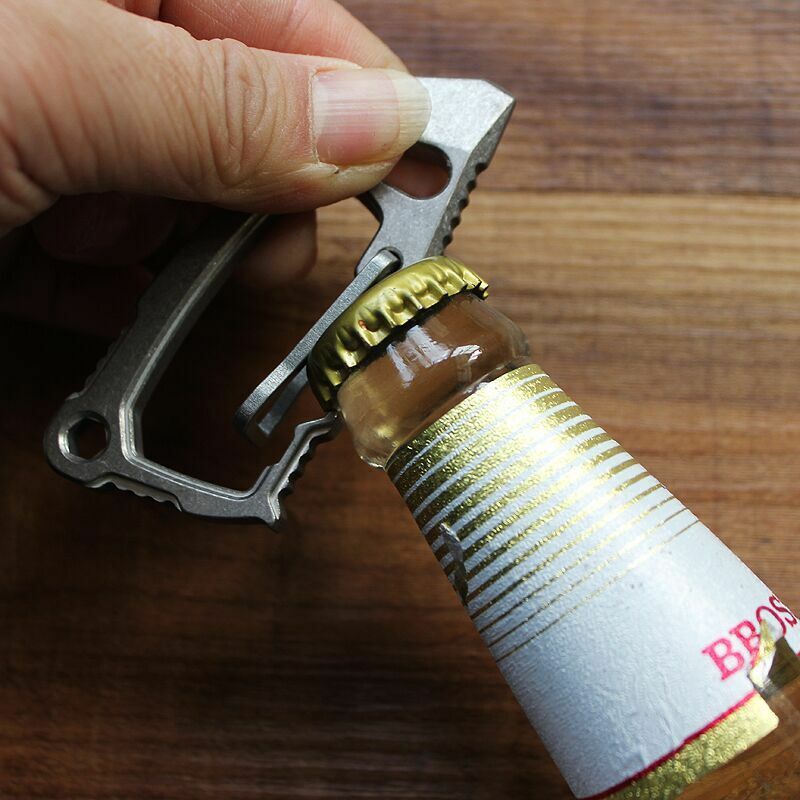 Titanium Alloy Multi-purpose Tool EDC Key Chain Hang up Carabiner Pry Bar Opener