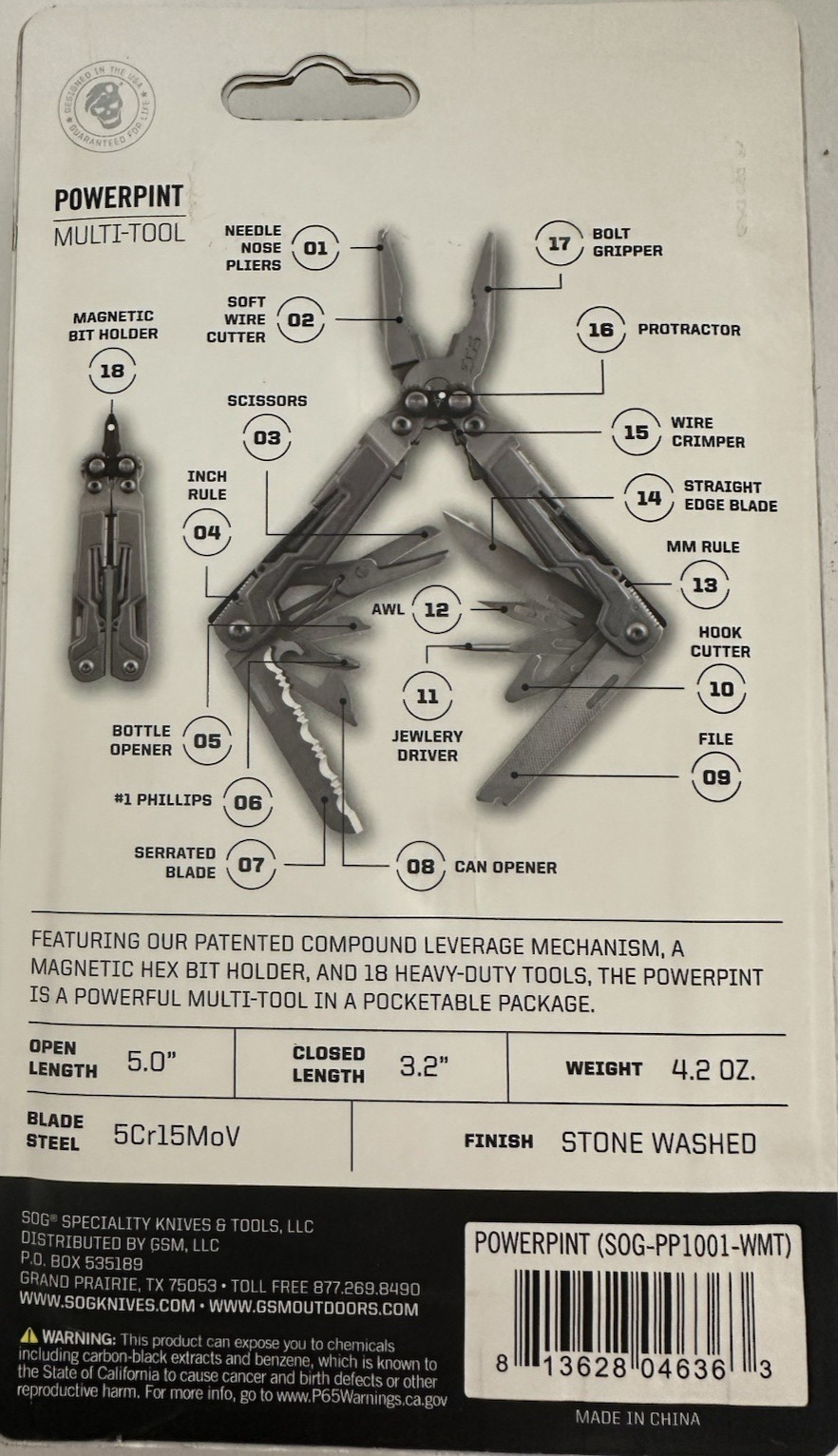 SOG-PP1001 Powerpint Multi-Tool New Sealed