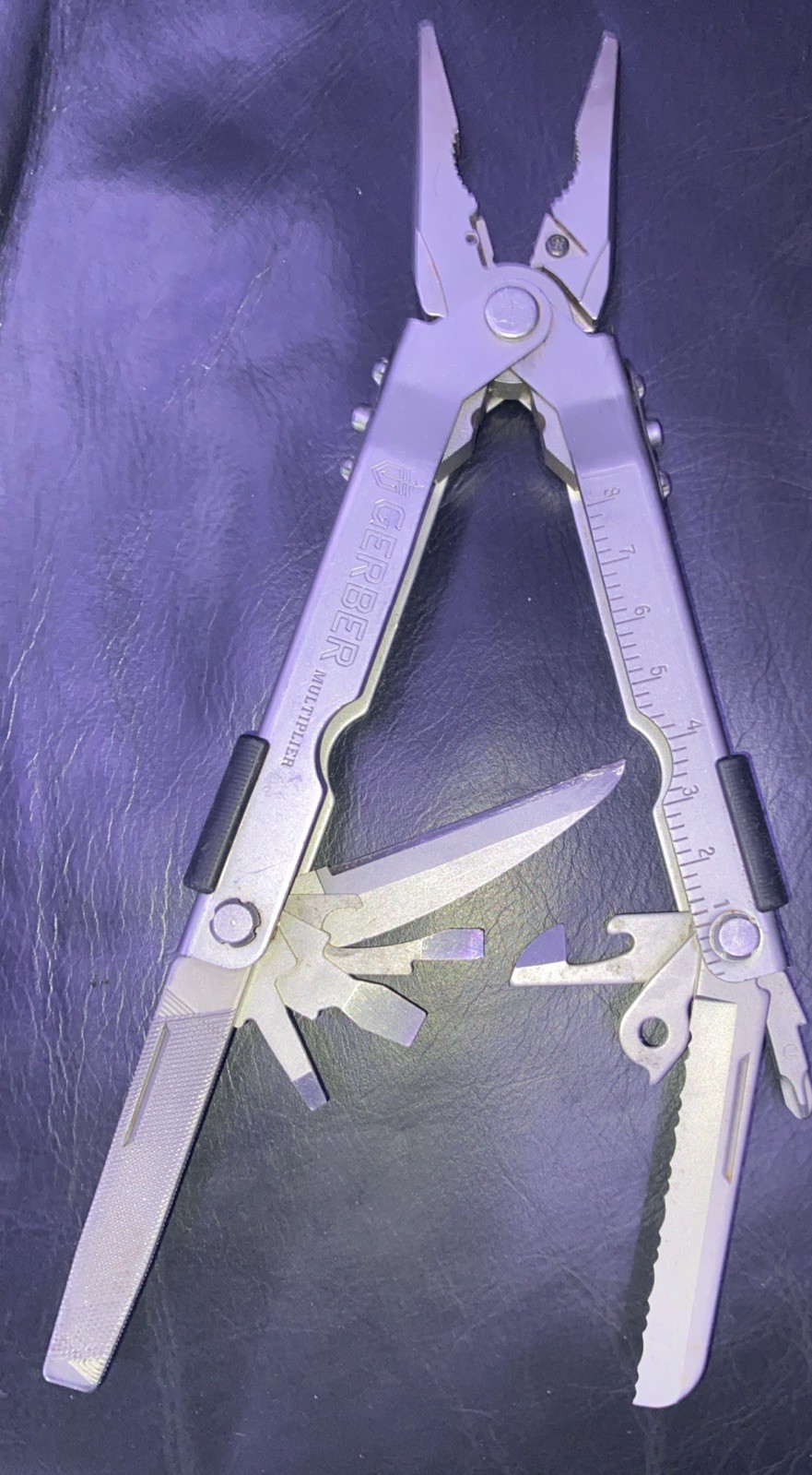 Gerber Silver Stainless Steel Multiplier w/ 12 Multi-Tools Needle Nose Pliers
