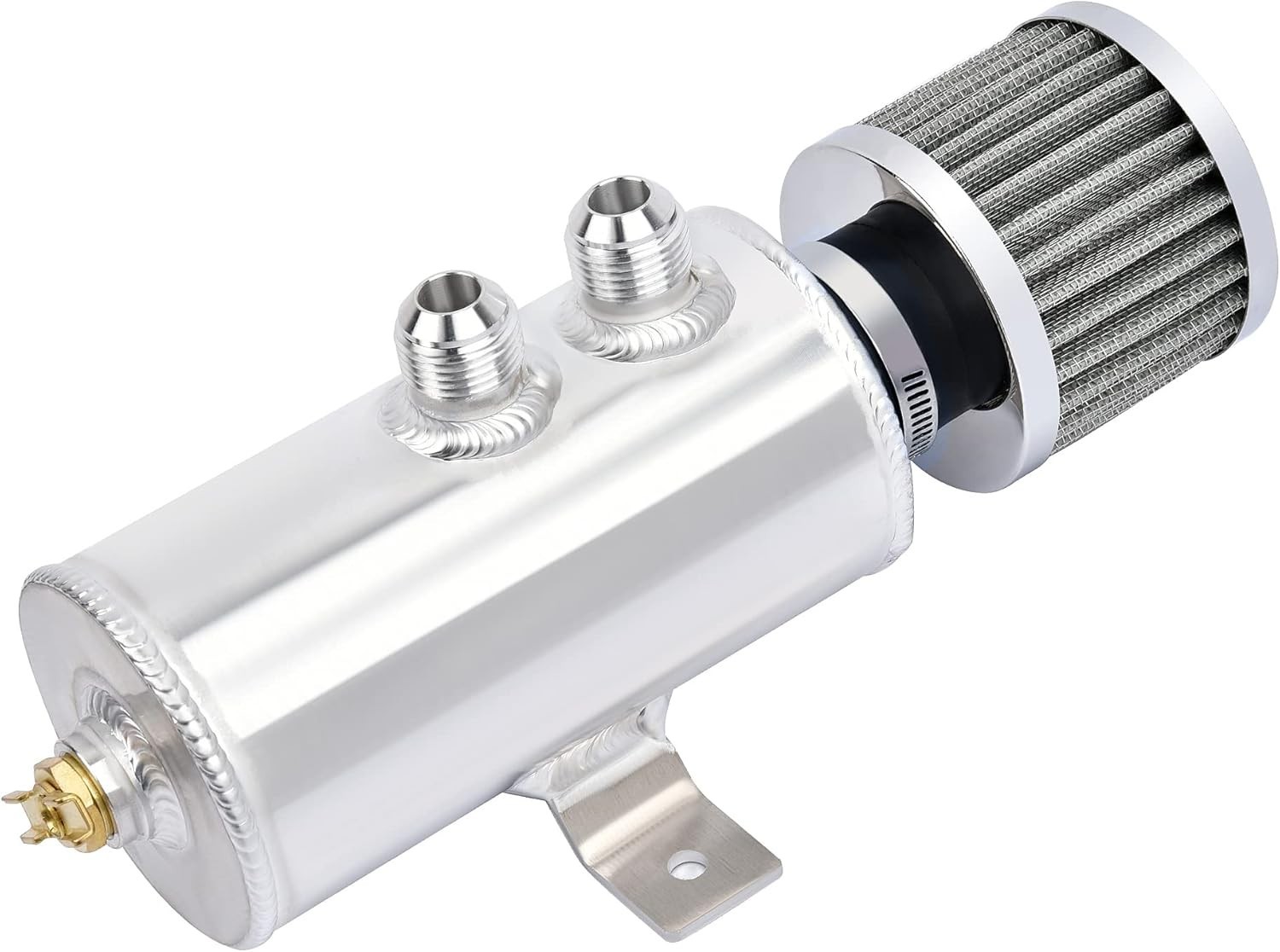 EVIL ENERGY 10AN Baffled Oil Catch Can,Oil Breather Tank with Silver