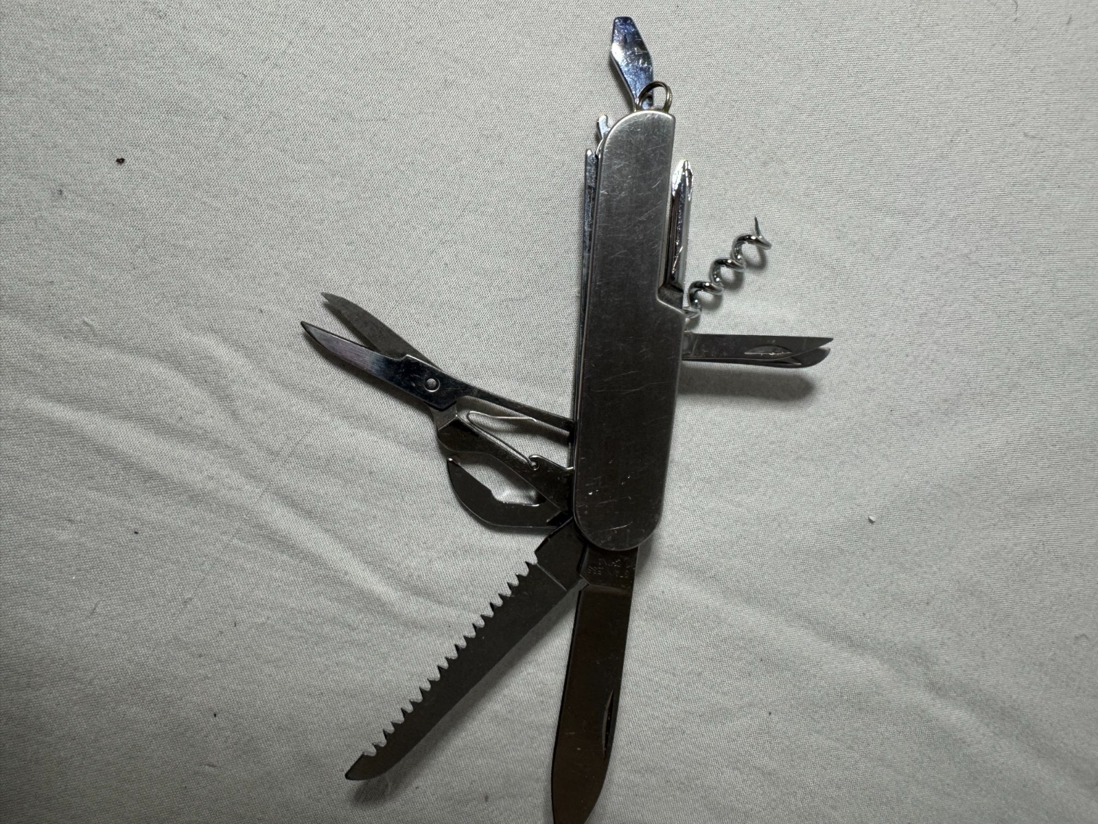 Vintage Stainless Steel Multi Tool 12 Tools 3.5″ Camping ~ Hunting ~Hiking