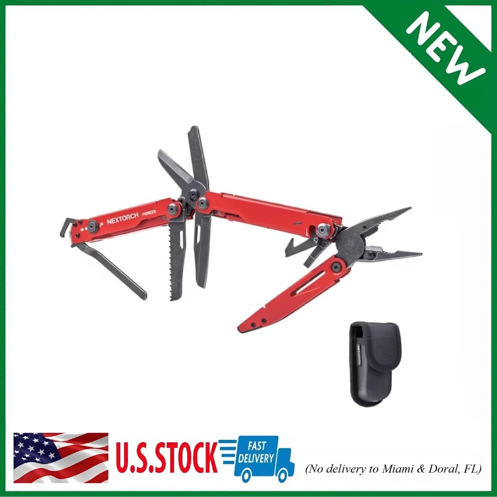 PIONEER MT20 14-IN-1 Multi-tools Full-Size,Versatile Multi-tool Red