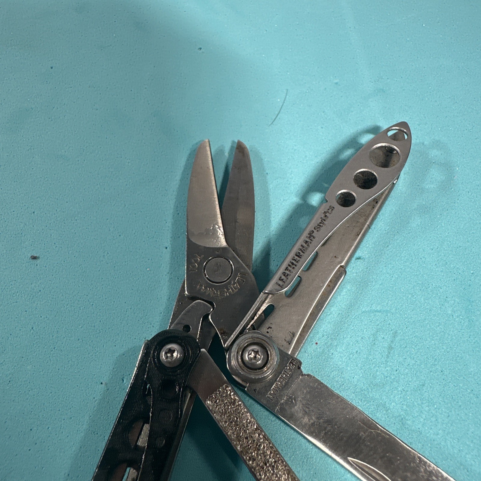 LEATHERMAN STYLE CS Black 6 Multitool Carabiner Knife File USA Retired NICE COND