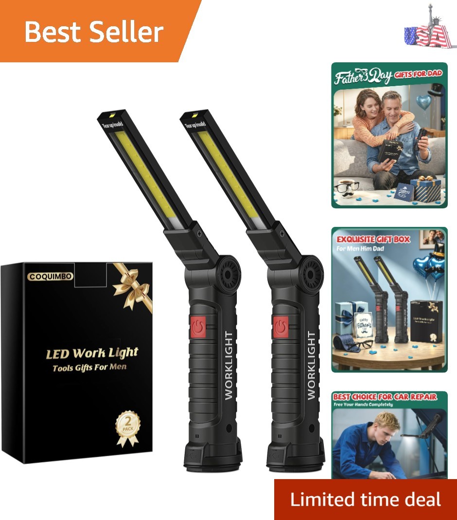 Tool Fathers Day Dad Gifts for Men Him Husband, Rechargeable LED Work Light B…