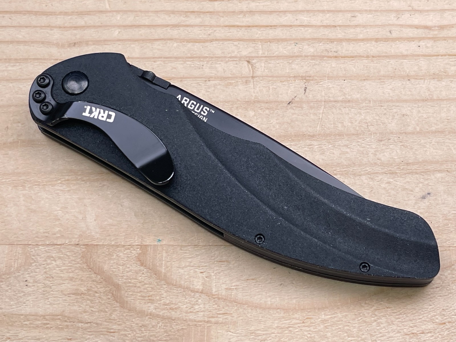 CRKT Argus 7030K Lerch Design Black A/O Folding Pocket Knife – Very Nice