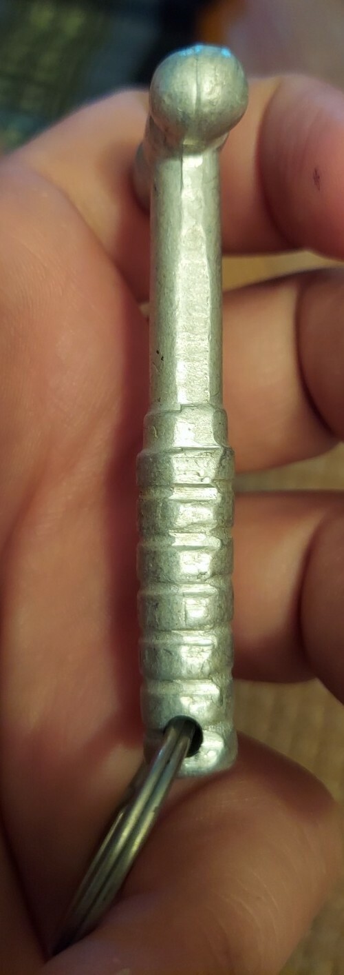 Mini Hammer Mallet Keychain Key Ring Silver Color Aluminum?Vintage C143