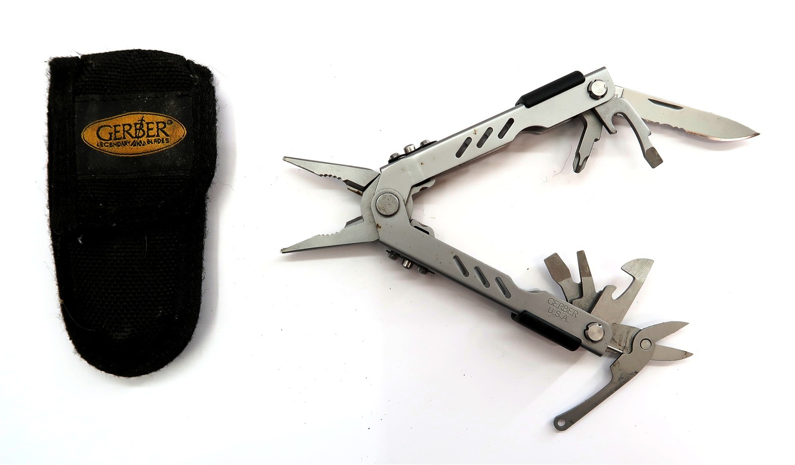 GERBER Fiskars Multi-tool Stainless with Sheath Made in USA NICE CONDITION