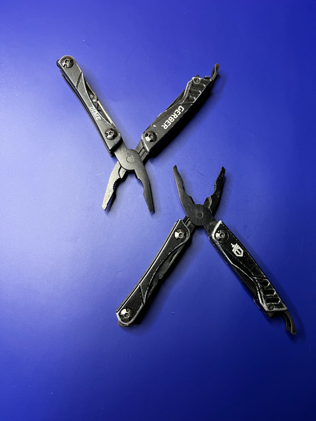 Lot of 2 Gerber Dime Multi-Tools Small Keychain Pliers Knife File Scissors