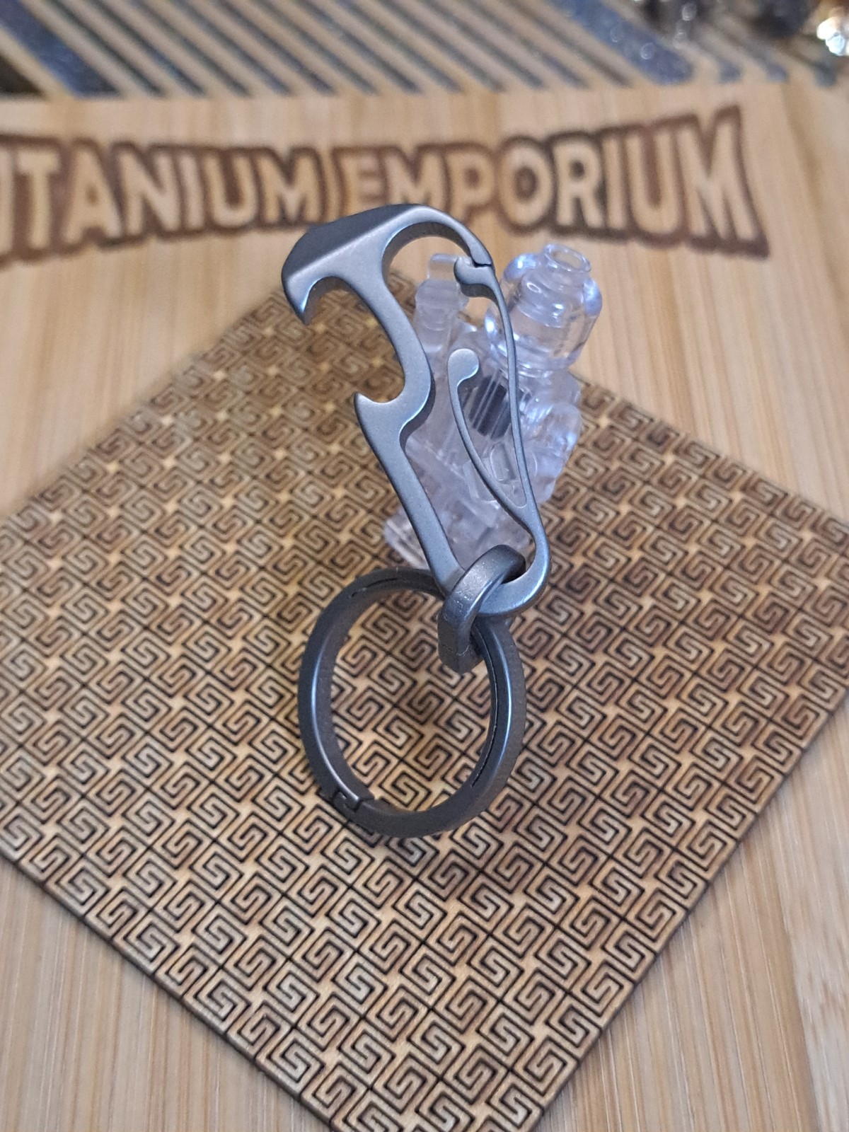 Mini EDC Titanium Carabiner Keychain With Built-in Bottle Opener