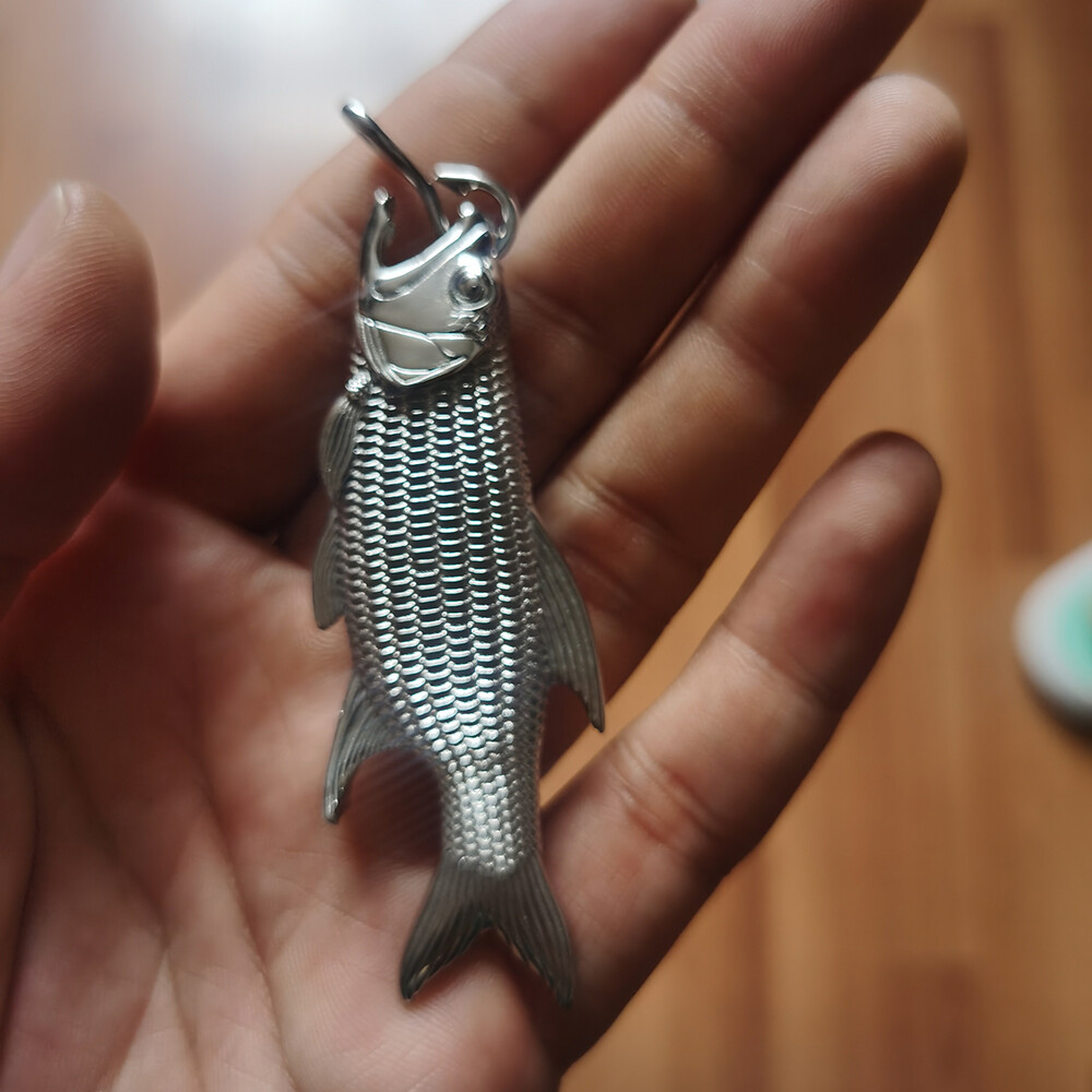 EDC Stainless Steel Creative Fish Hook Fishing Car Keychain Decoration Opener