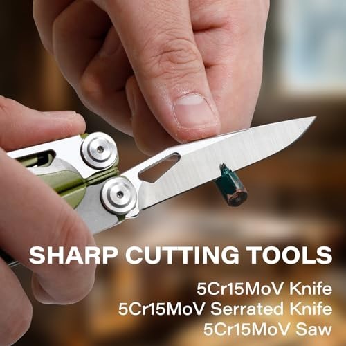 21-in-1 Multi Tool Pliers with Safety Lock, Spring-Action Scissors, Heavy-Duty S
