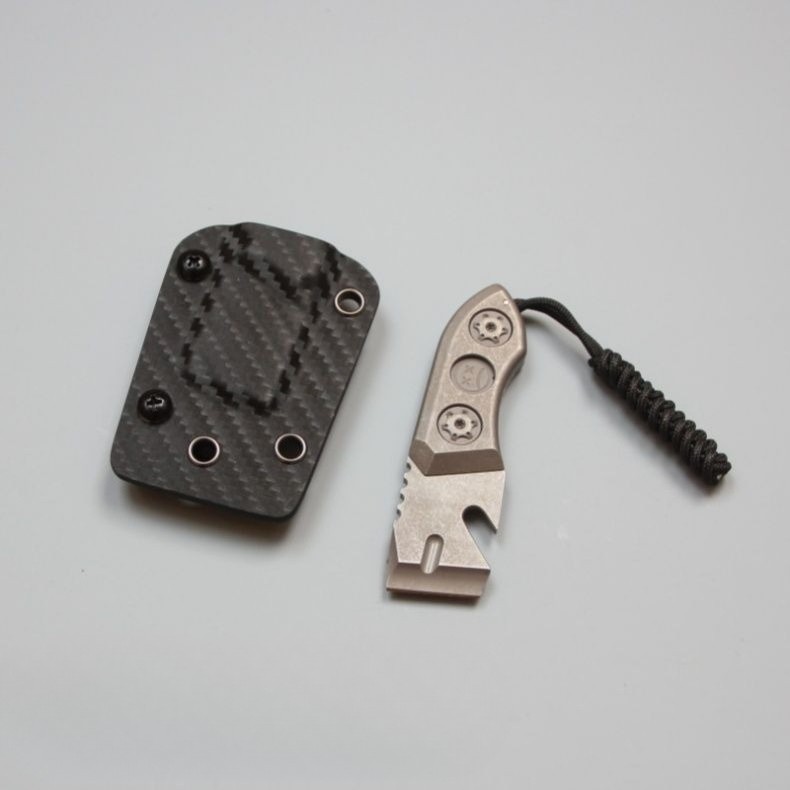 Titanium Alloy DC53 EDC Multi Function Crowbar Emergency Tool with Pocket Back