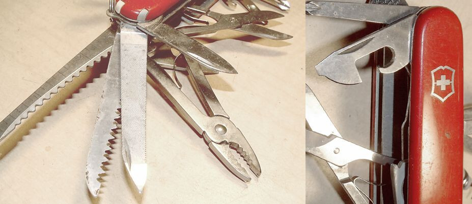 7 Layer SWISS “Officer Suisse” Army Knife 16 Functions? Sissors Pliers File Etc