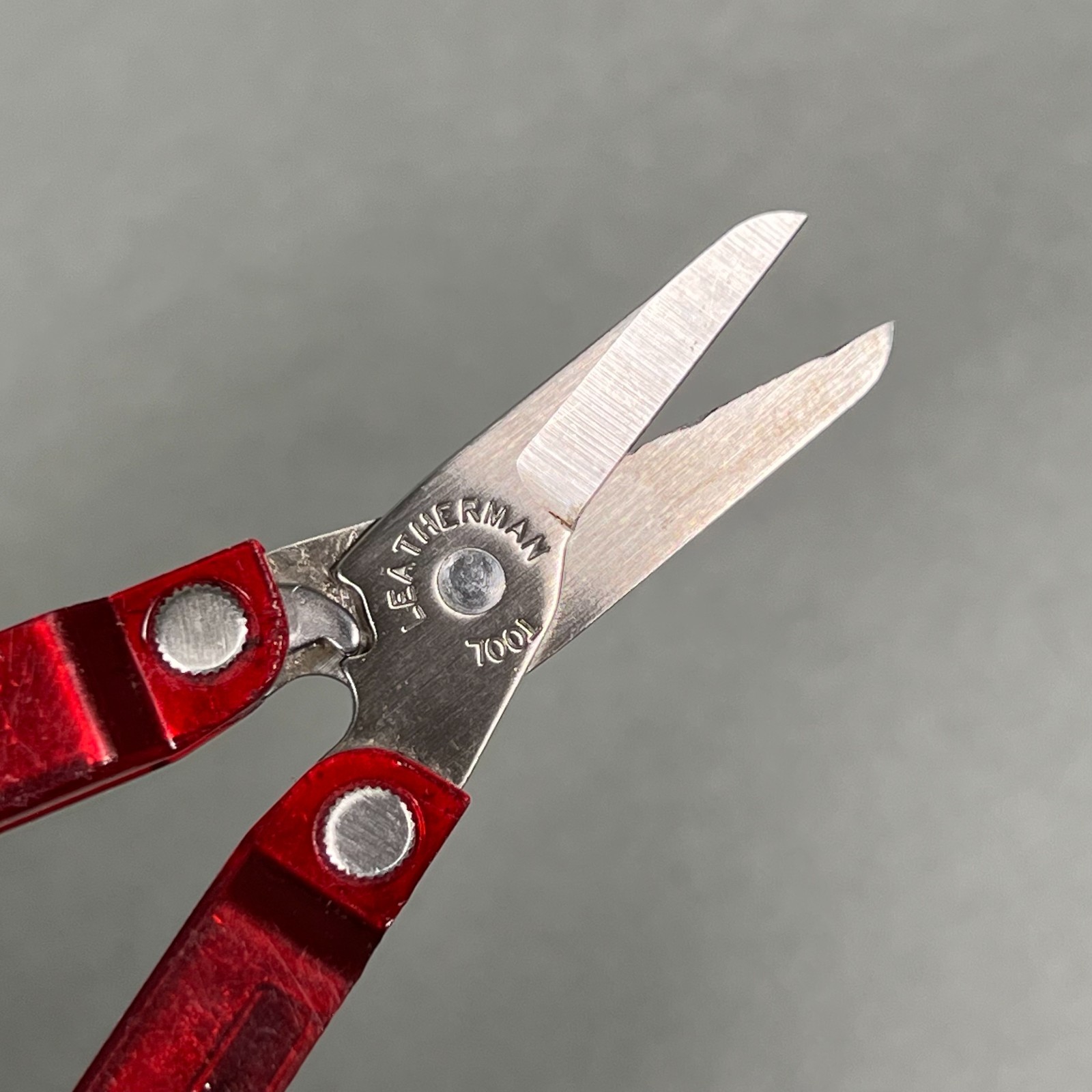 RARE Leatherman Micra Translucent Red Polycarbonate Keychain Multi-Tool USA