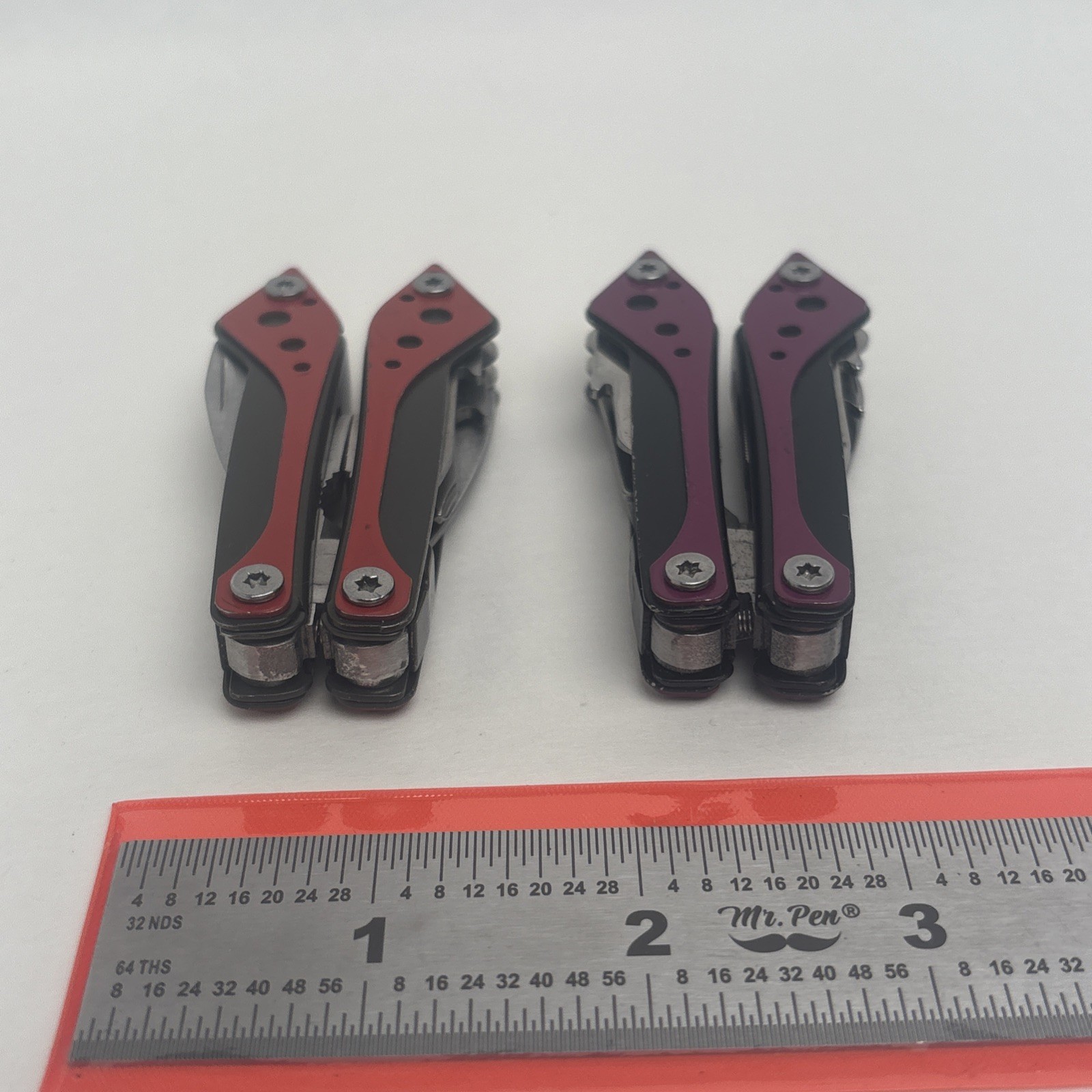 Cabela’s Lot Of 2 Purple Red 7-in-1 Small MultiTool Camp Hunt Fish Hike EDC