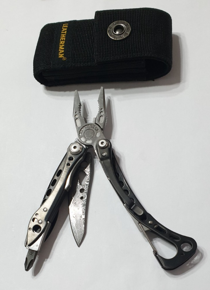 🔥🔥🔥 Leatherman Skeletool CX Damascus Custom Carbon Retired Collectable Rare