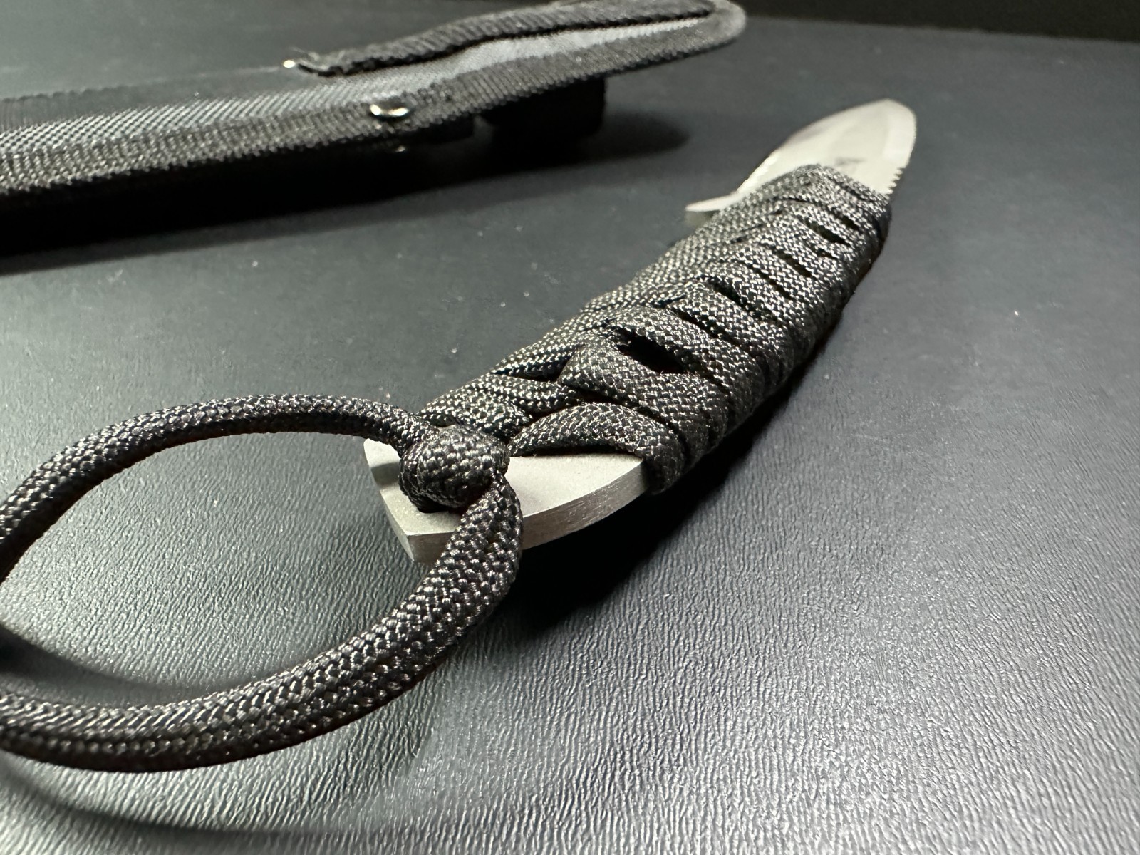Ozark Trail Fixed Blade Knife w/ Black Paracord Wrapped Handle and Sheath