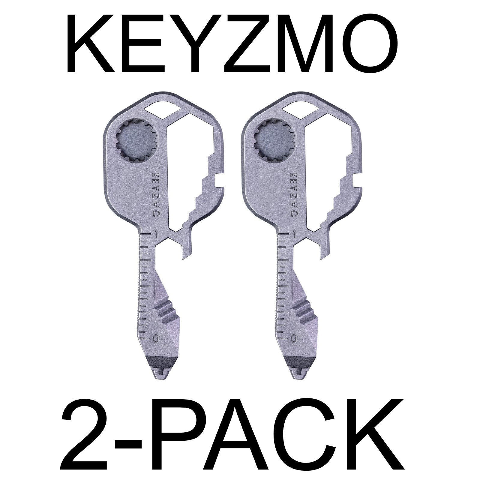 KEYZMO 2 PACK – Key Shaped Pocket MultiTool, Small 16-in-1 Ultimate Utility Kit