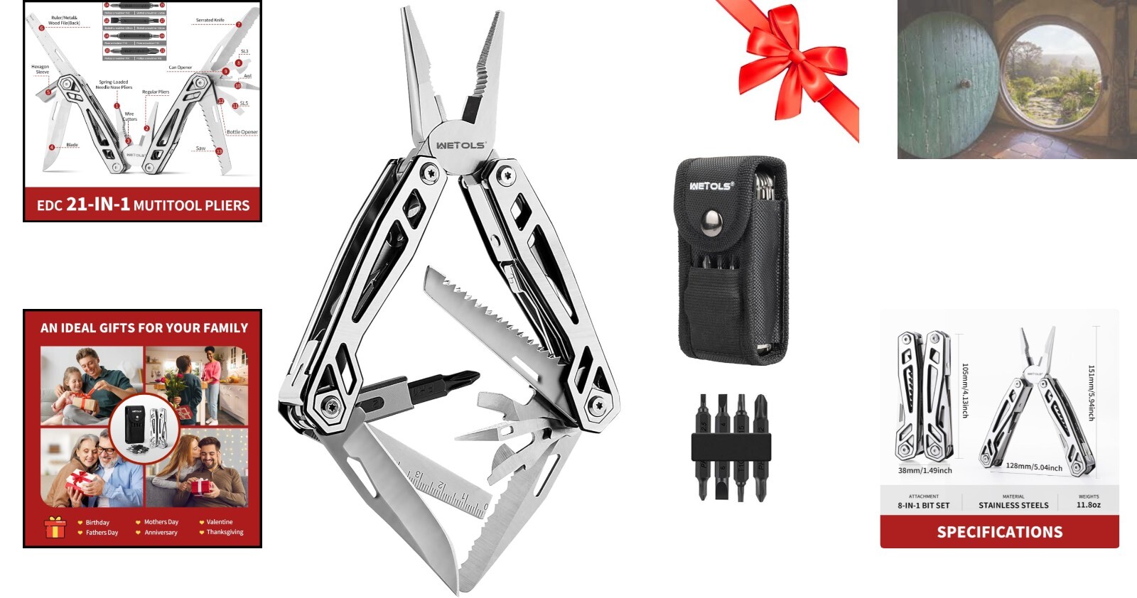 21-in-1 Stainless Steel Multitool with Pocket Knife – Perfect Father’s Day Gift