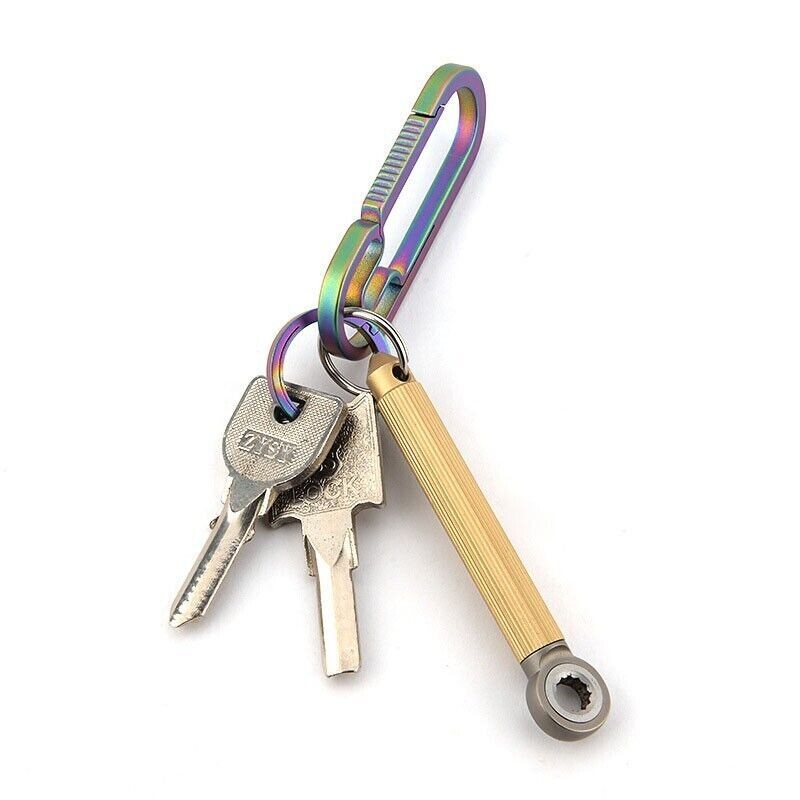 Titanium Brass S2 steel Multi Tools Card Screwdriver Pocket Outdoor Keychain EDC