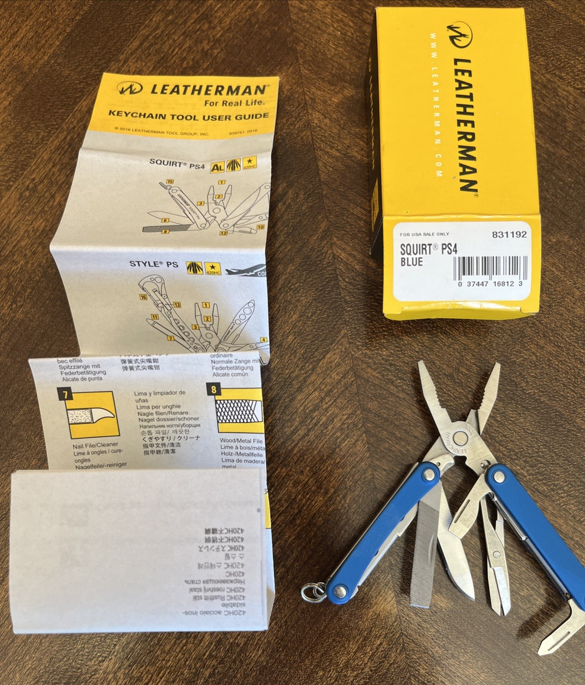 New in Box – Leatherman SQUIRT PS4 Multi-Tool With Pliers Scissors Knife BLUE!
