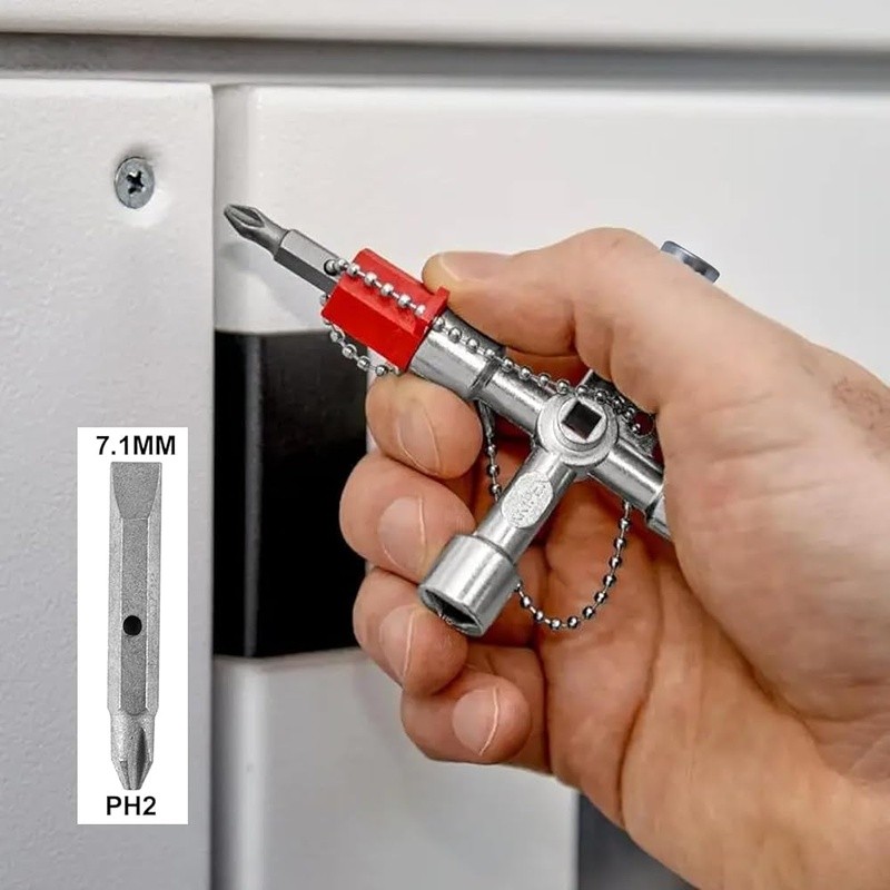 4 Way Sillcock Key Water Control Tool Zinc Alloy Multi-Functional Portable New