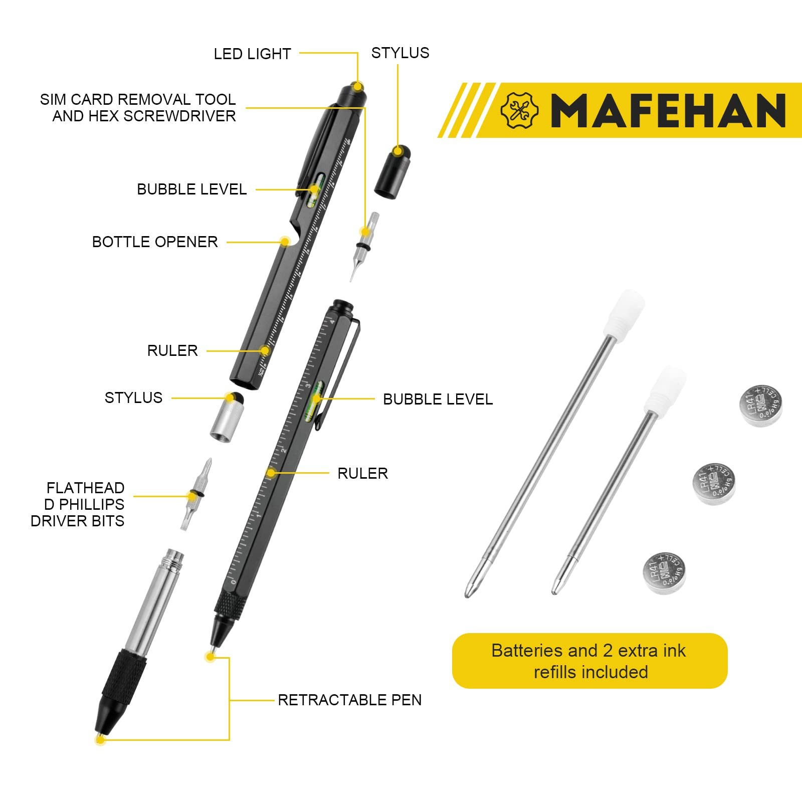 Father’s Day Gifts from Daughter Son Wife, 9 in 1 Multitool Pen, Gifts for Men