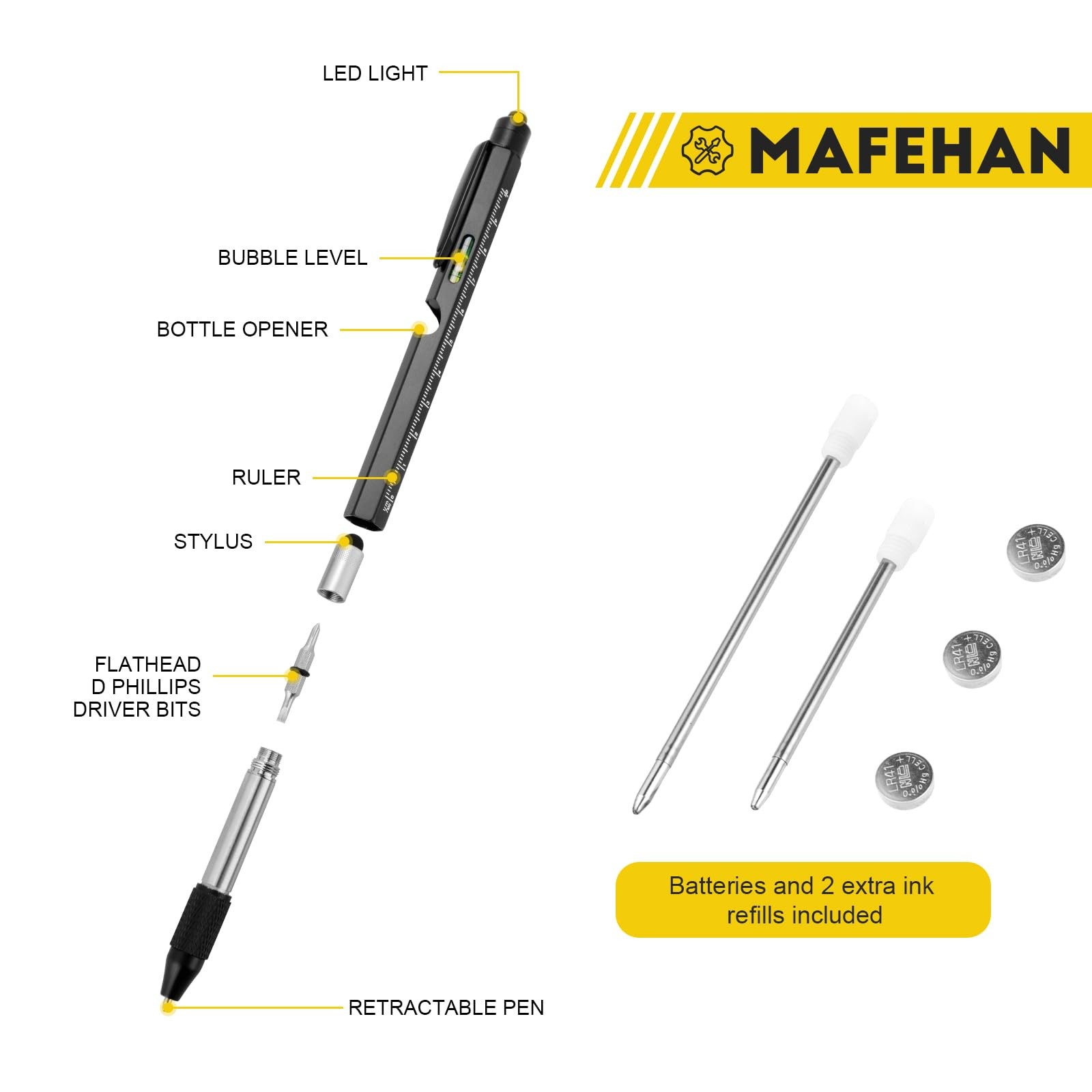 9 In 1 Multitool Pen with LED Light Gift for Dad Husband Grandpa