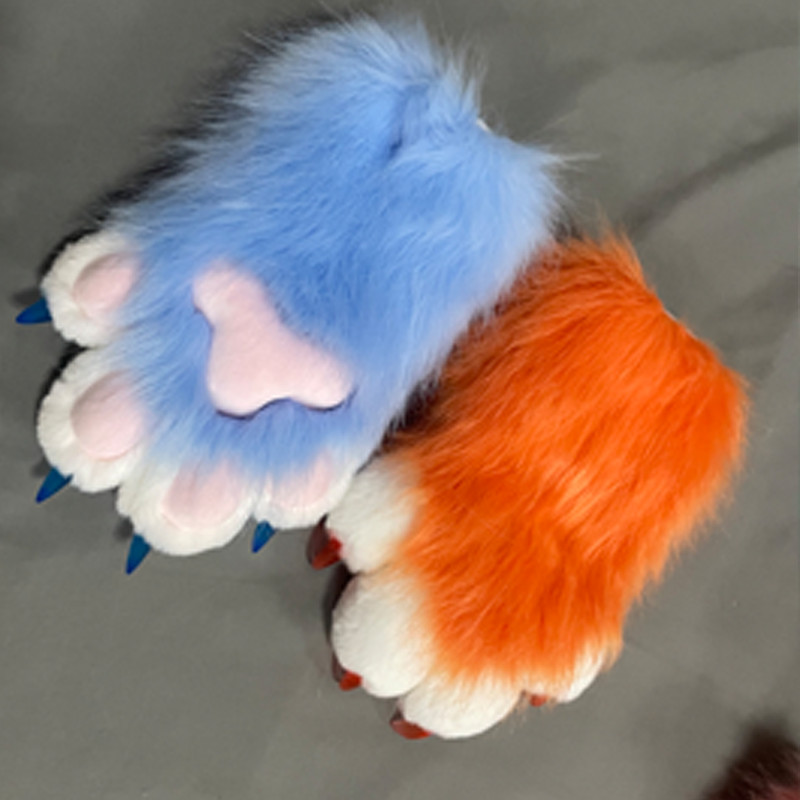 Furry Colorful Beast Claw Gloves Cat Mother Gloves Cat Claw Cute Plush