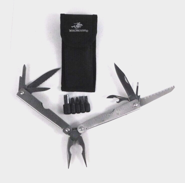 Quality Winchester 10+ Multi-Tool Stainless Steel With Sheath & Tool Bit Set