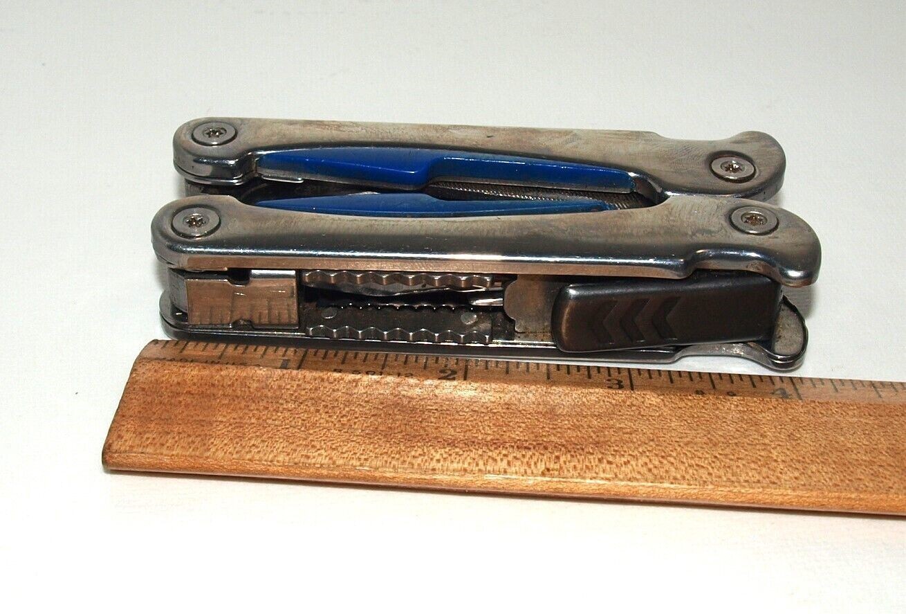 Vintage Sheffield 14 in 1 Stainless Steel Multi-Tool Locking 4 1/8″ x 1 3/4″