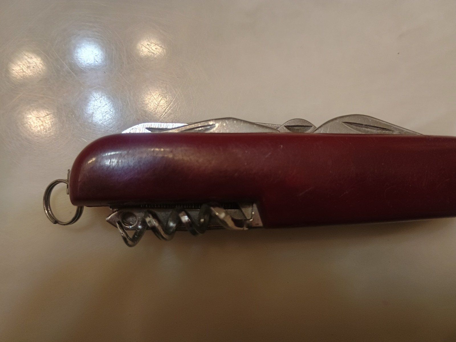 Red Multi-Tool Pocket Knife Stainless Steel with Star Logo, Knife, Corkscrew