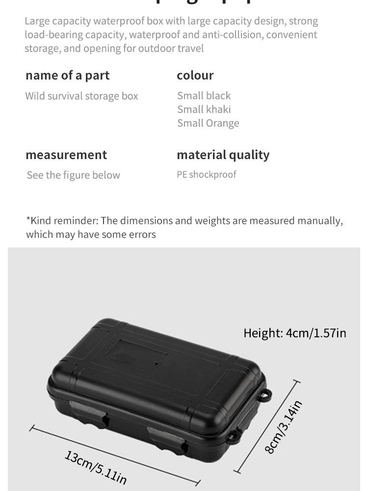 Edc Survival Tool Box Waterproof Shockproof Case for Camping & Outdoor Gear