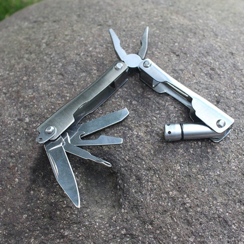 Folding 8-in-1 Outdoor Multi Tool Stainless Steel Pocket Knife Multitool Pliers