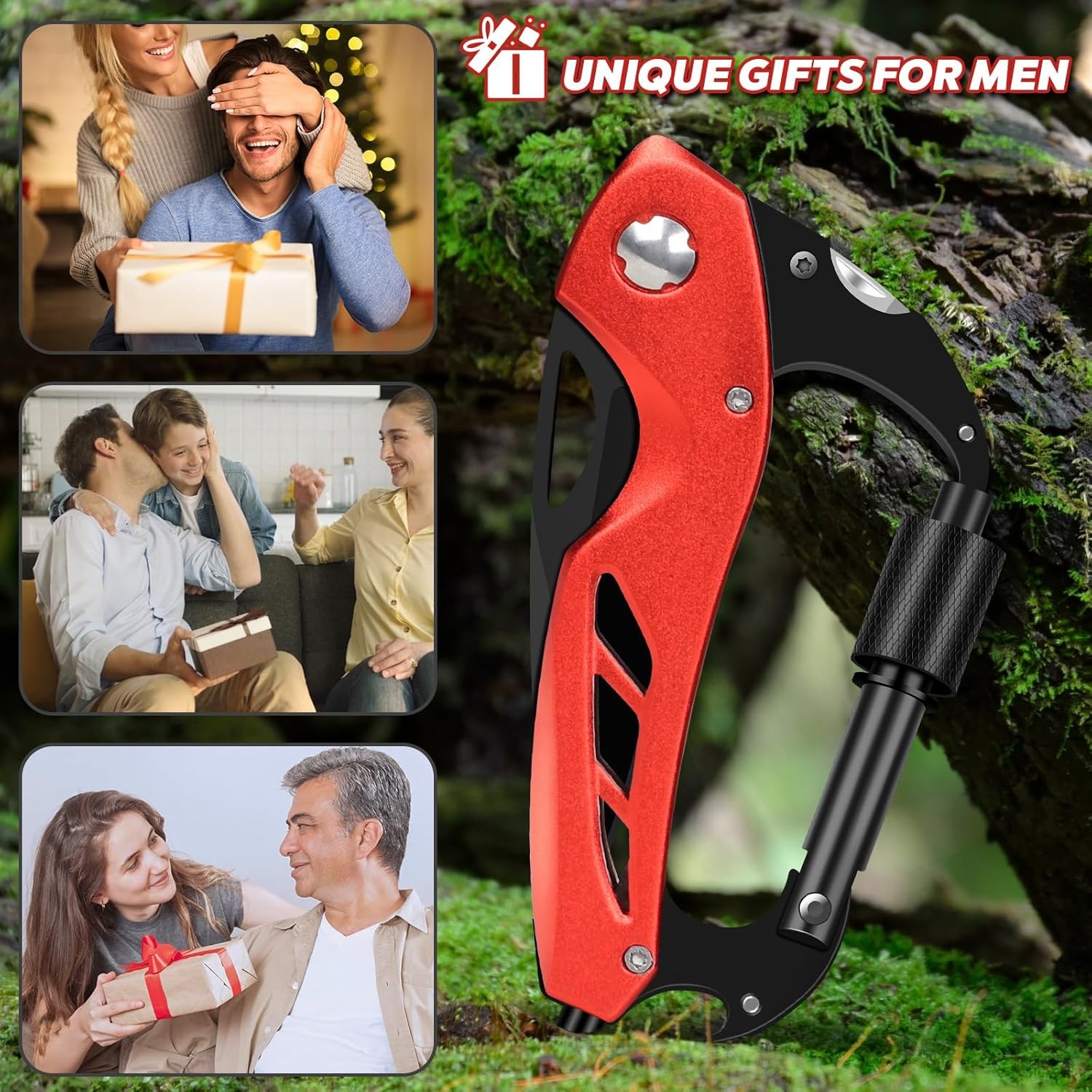 Multitool Carabiner w/ Pocket Knife Bottle Opener Survival EDC Keychain
