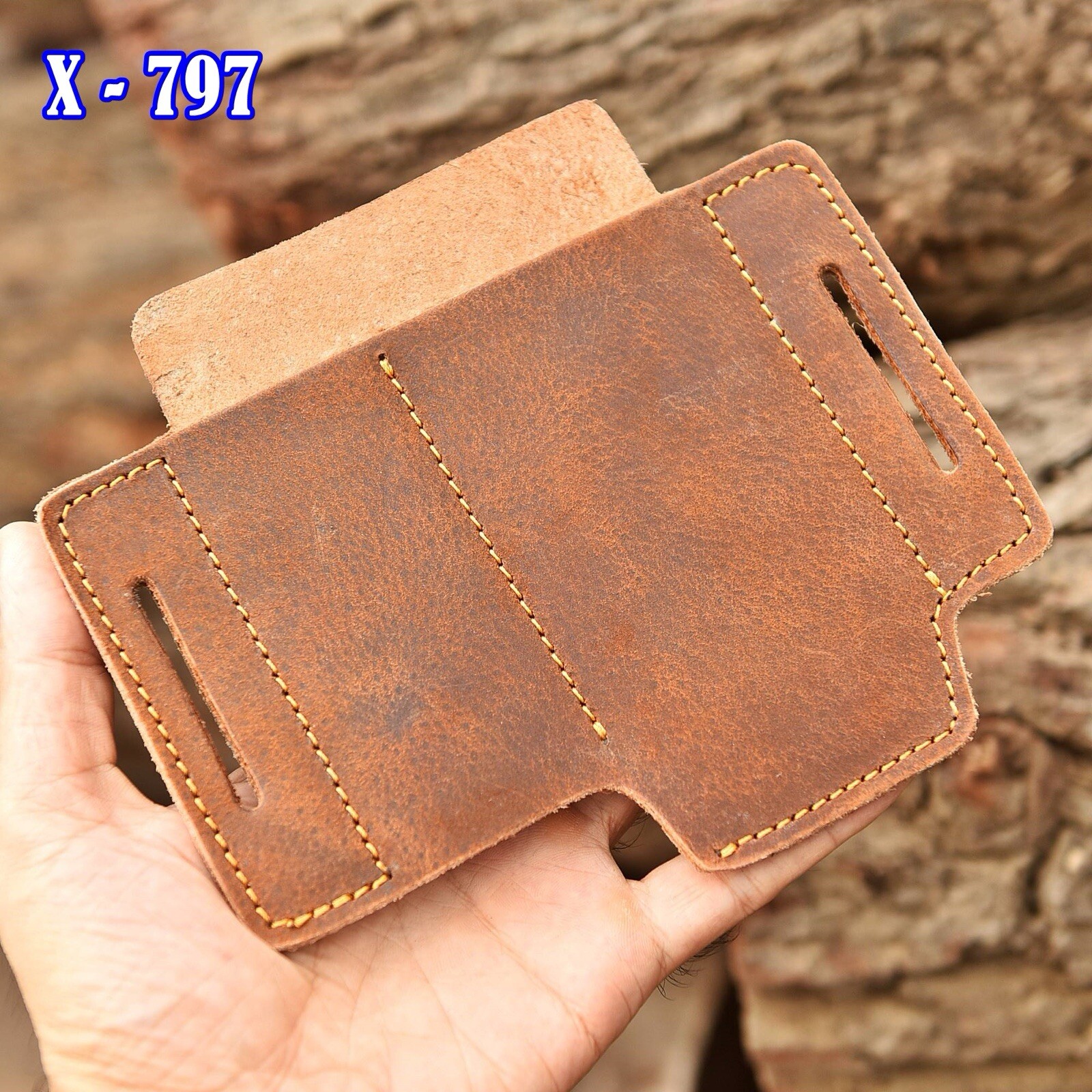 EDC Belt Organizer Multitool Leather Sheath LeatherMan Knife Flashlight Torch