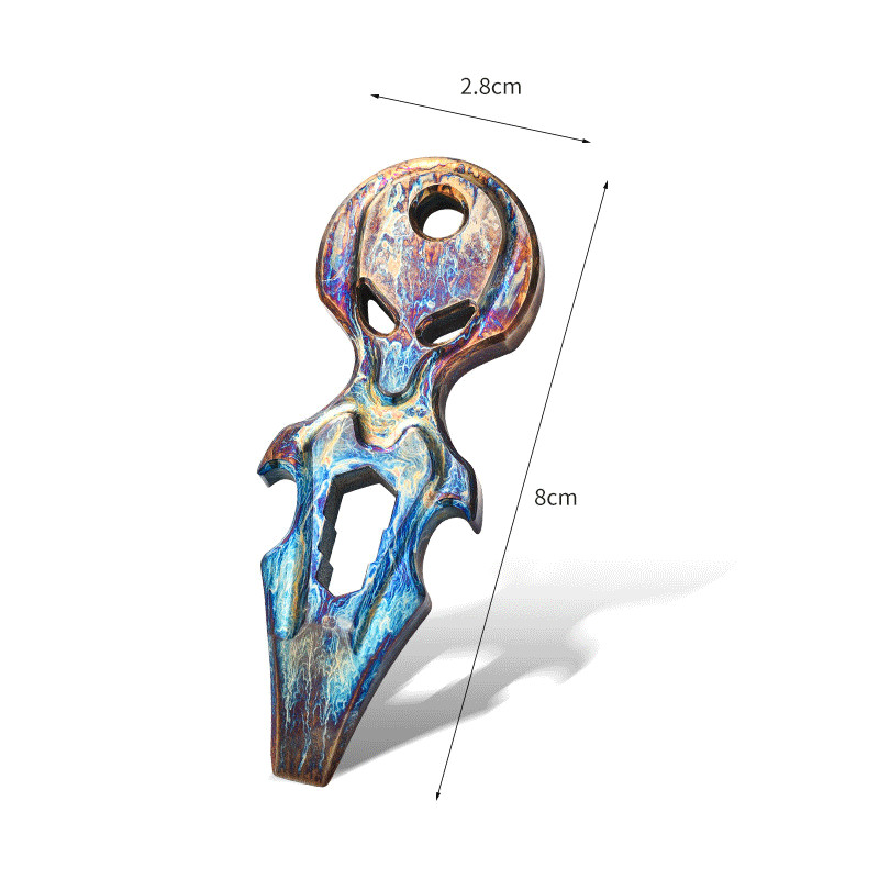 1PC Titanium Skull Multi-Tool Pry Bar Crowbar Bottle Opener Pocket Outdoor EDC