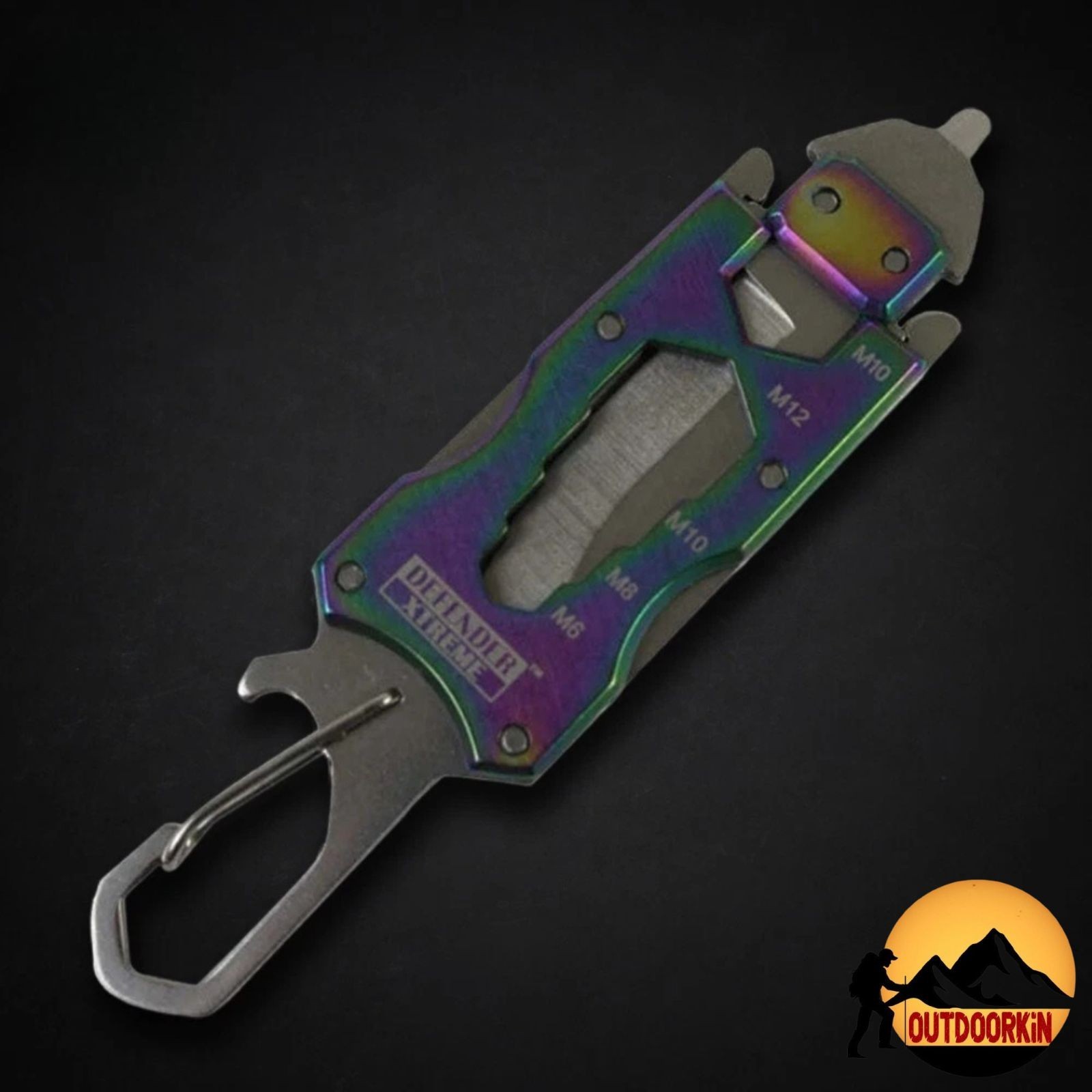 Multifunction Rainbow Tactical EDC Mini Pocket Knife Survival Multitool Keychain