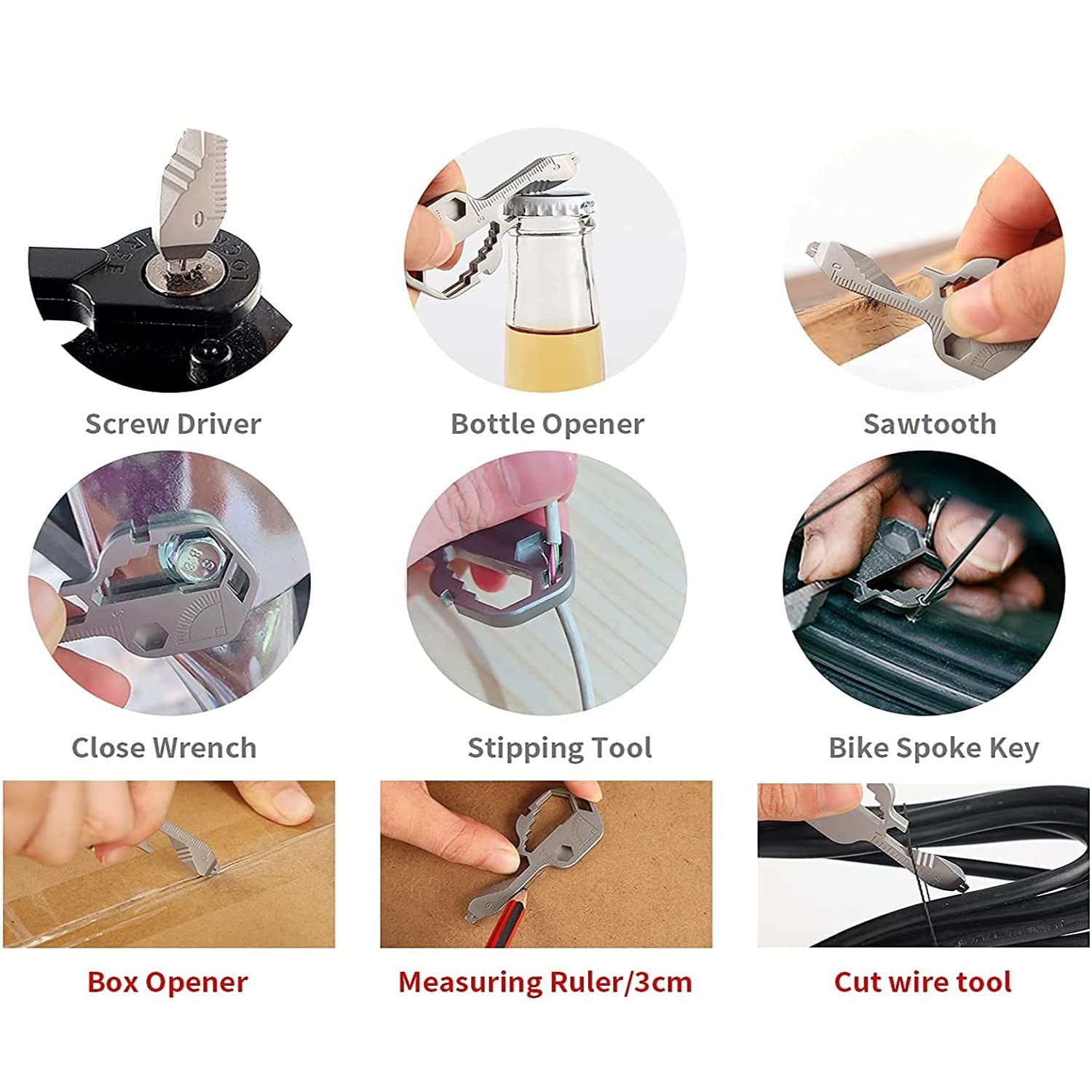 Bottle Opener Keychain 24in1 Multitool Keychain Pocket Wer…