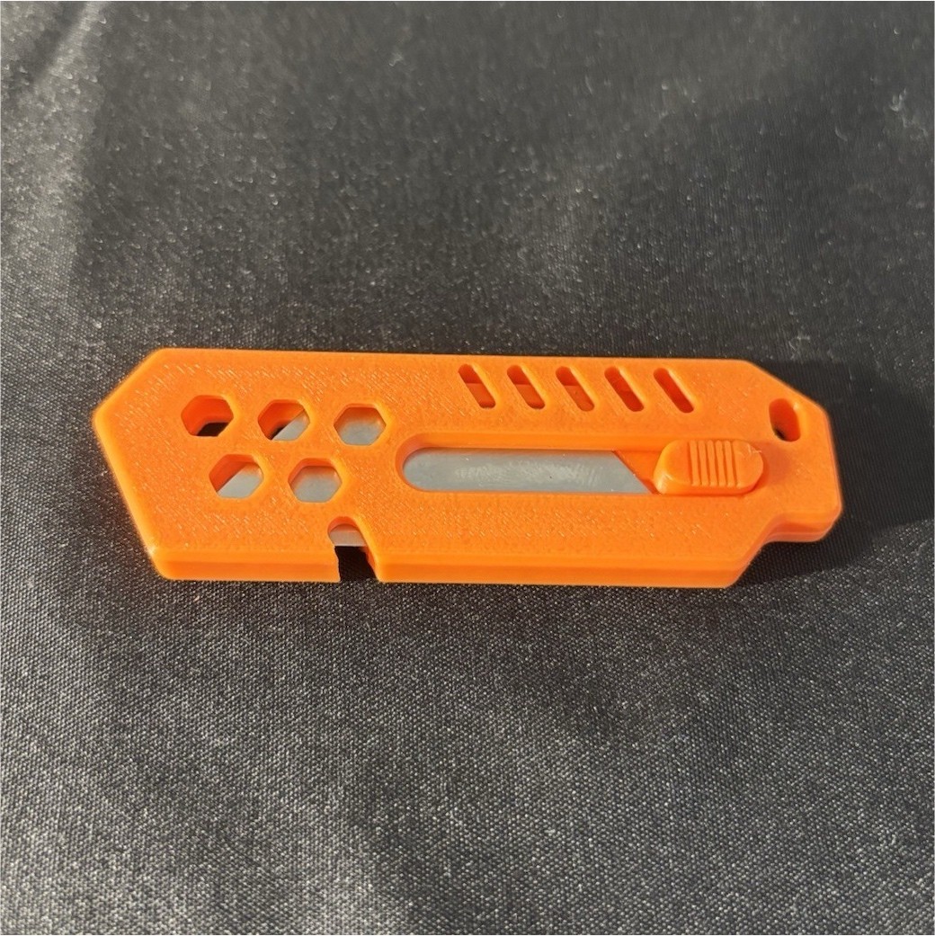 Orange 3D printed EDC box cutter