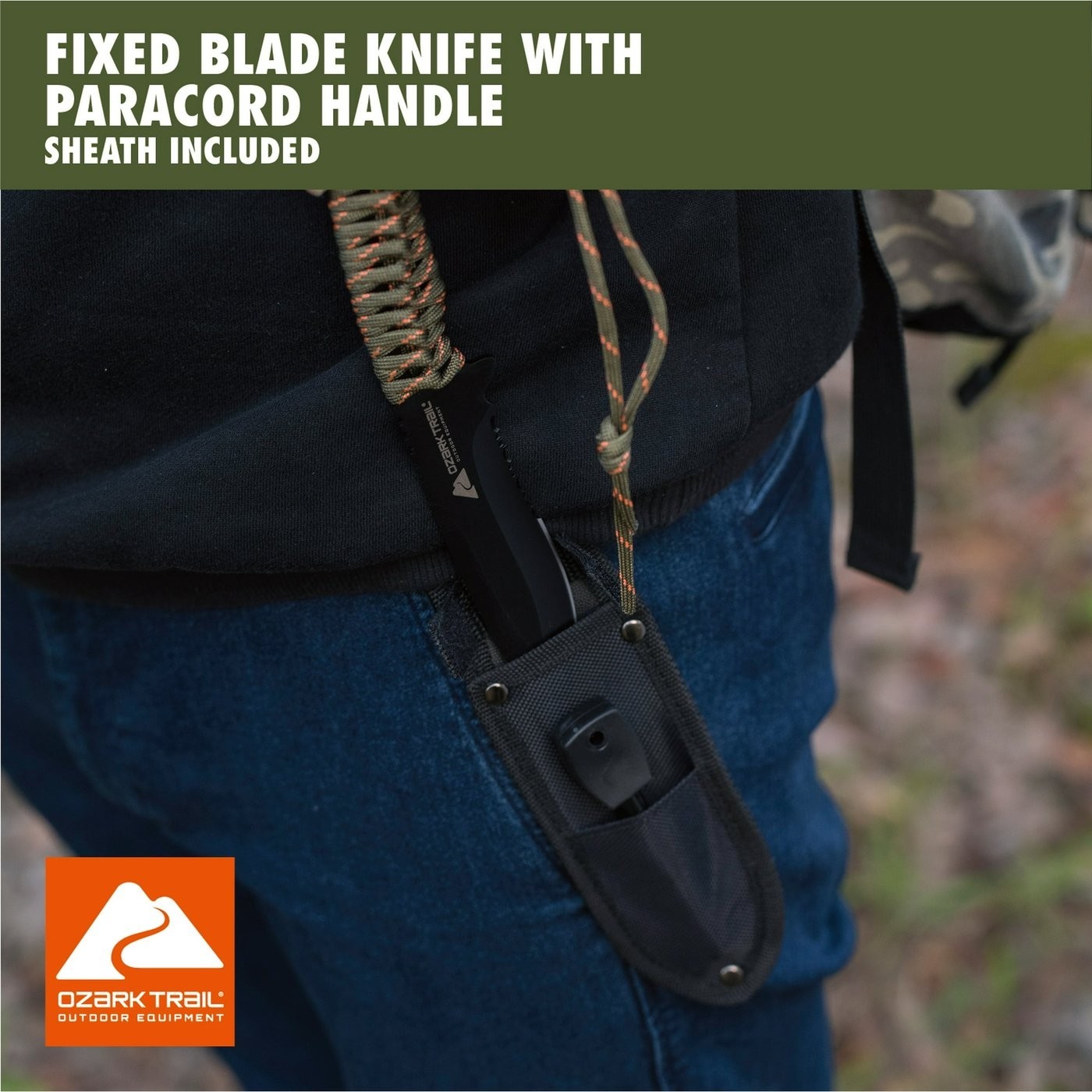 Ozark Trail 12 Pack Camping Tool Set with Flashlight, Machete, Knife – Green