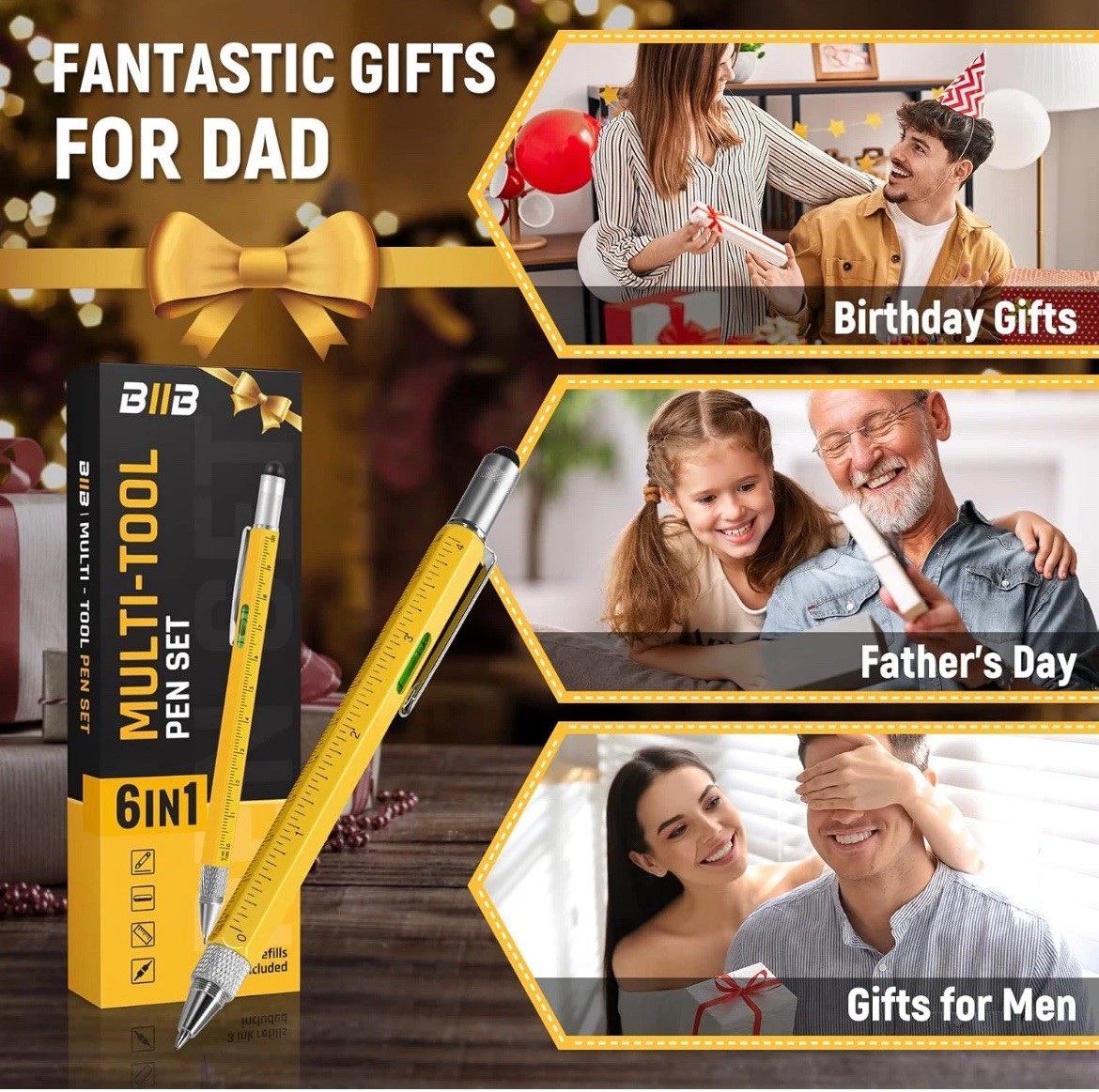 Set of 2 – Gift Multitool Pen 6 in 1,