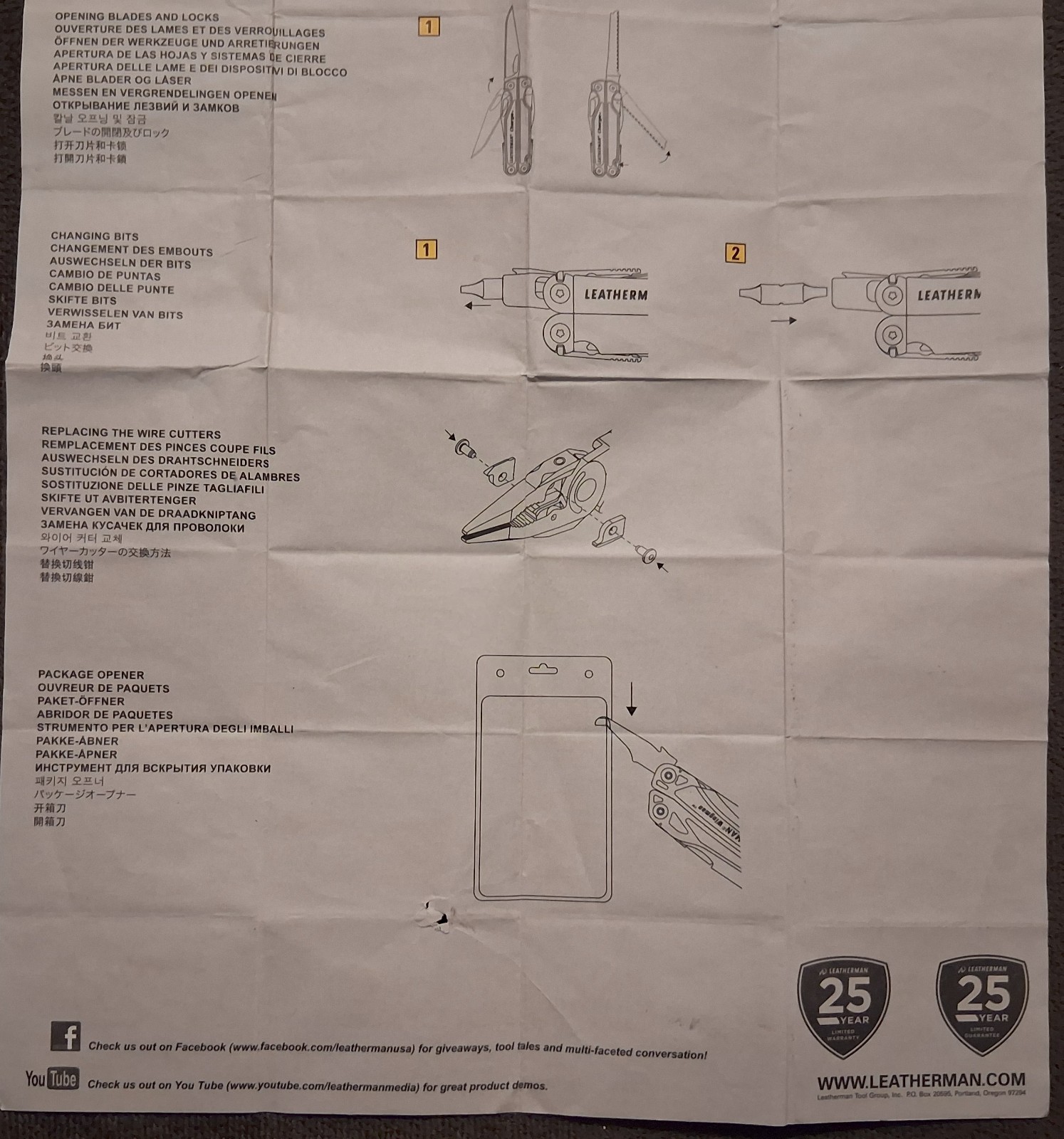 Leatherman Multi-Tool Original Instruction Manual Guide OEM Genuine