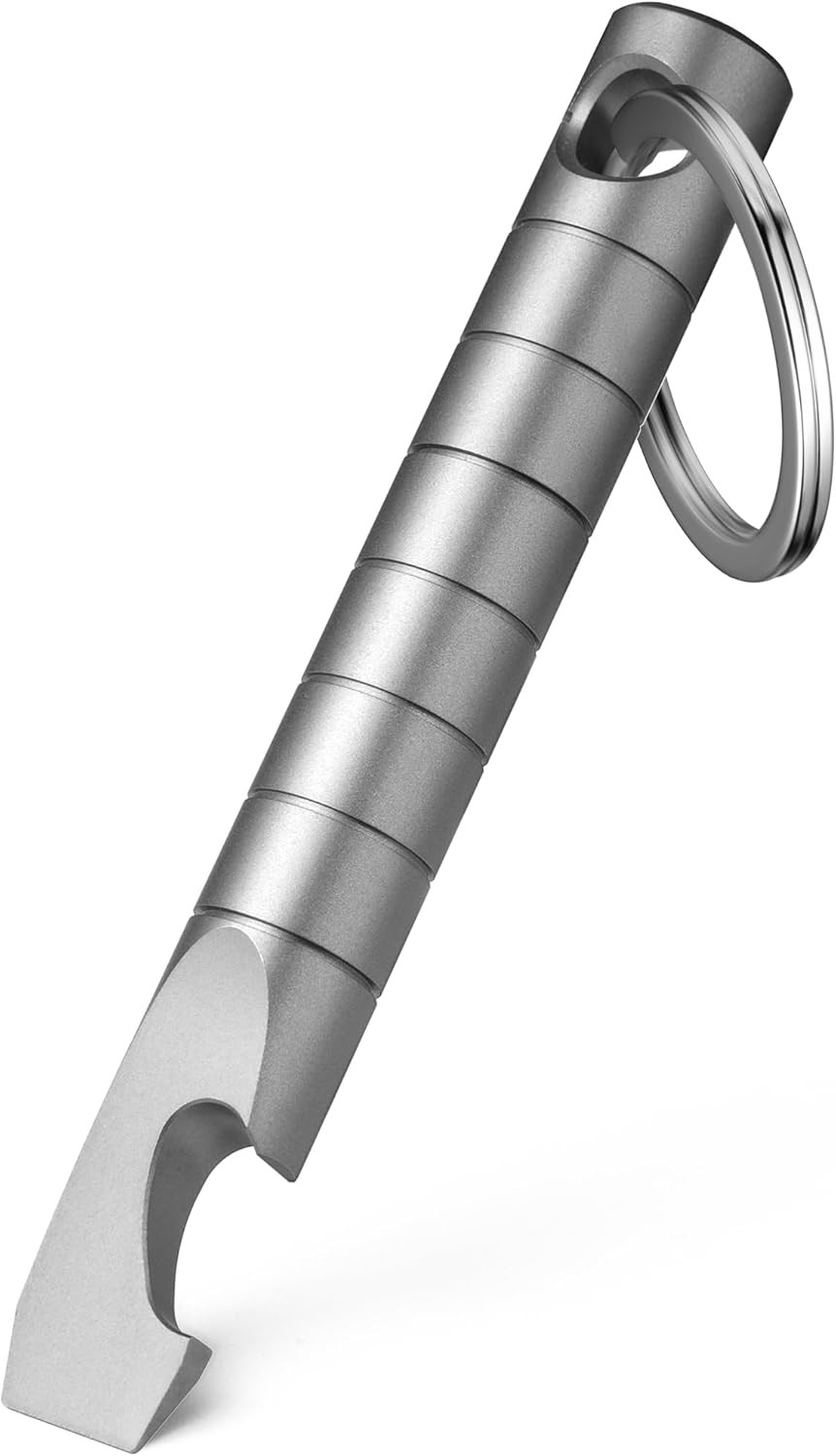 Keychain Pry Bar, Titanium Mini EDC Prybar Multitool with Bottle Opener, Pocket